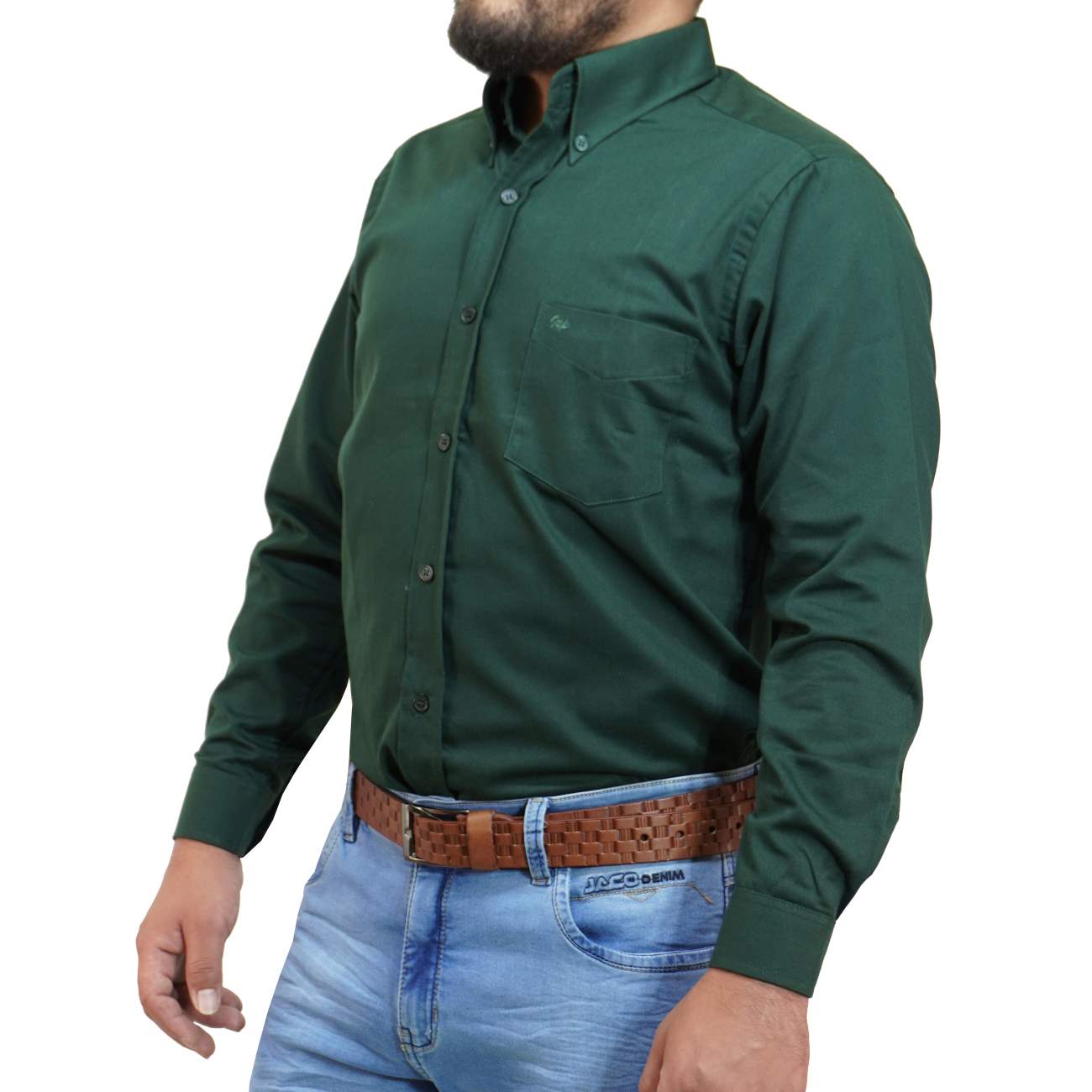 CAMISA MANGA LARGA INTREPID - VERDE OSCURO - 2
