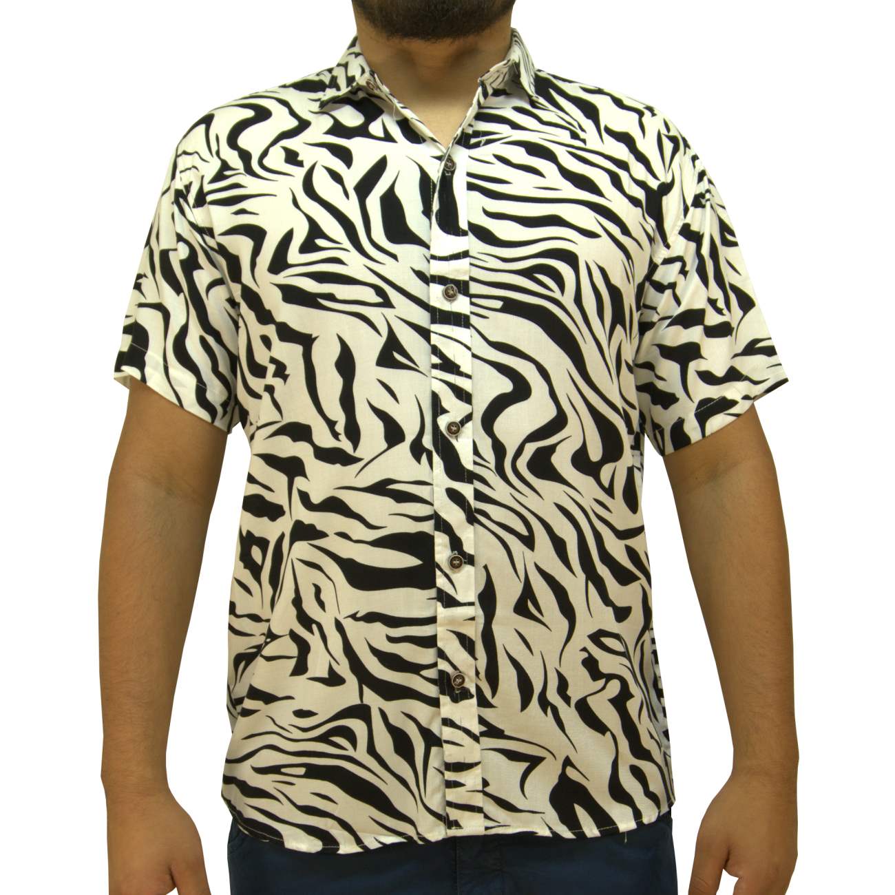 CAMISA MANGA CORTA CHALIS KREEM ZEBRA - NEGRO - 1