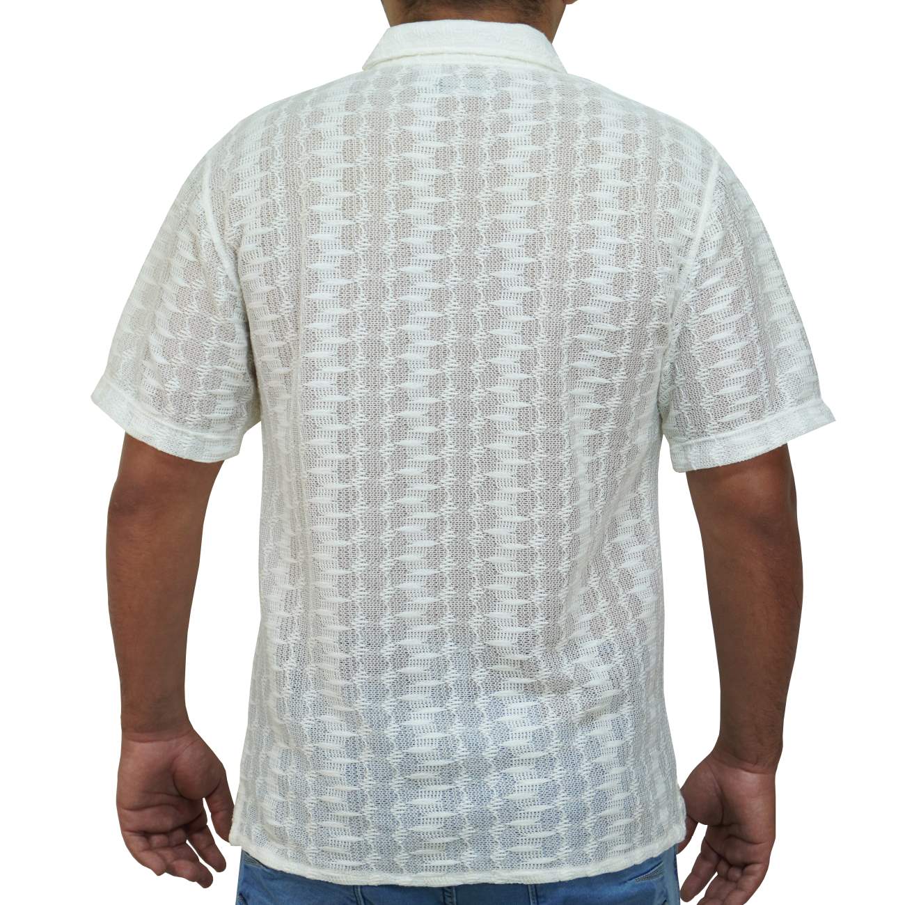 CAMISA MANGA CORTA ANONIMOUS TEJIDO - BLANCO - 3