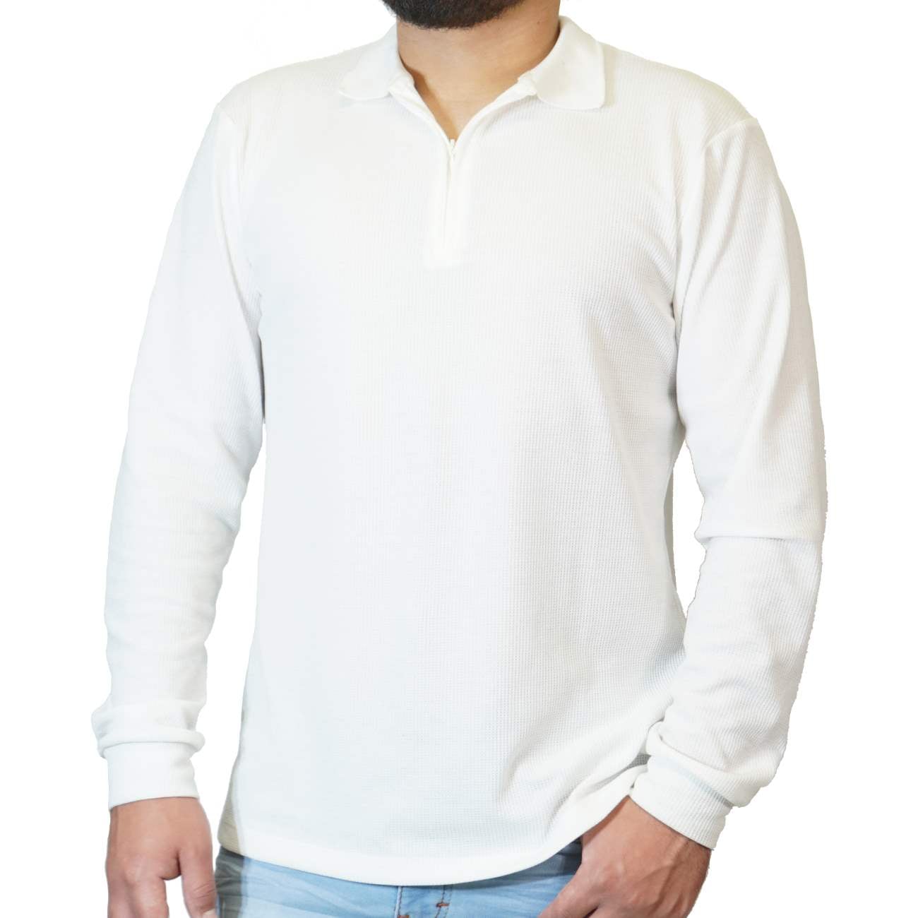POLO MANGA LARGA CAMISERO N - BLANCO - 1