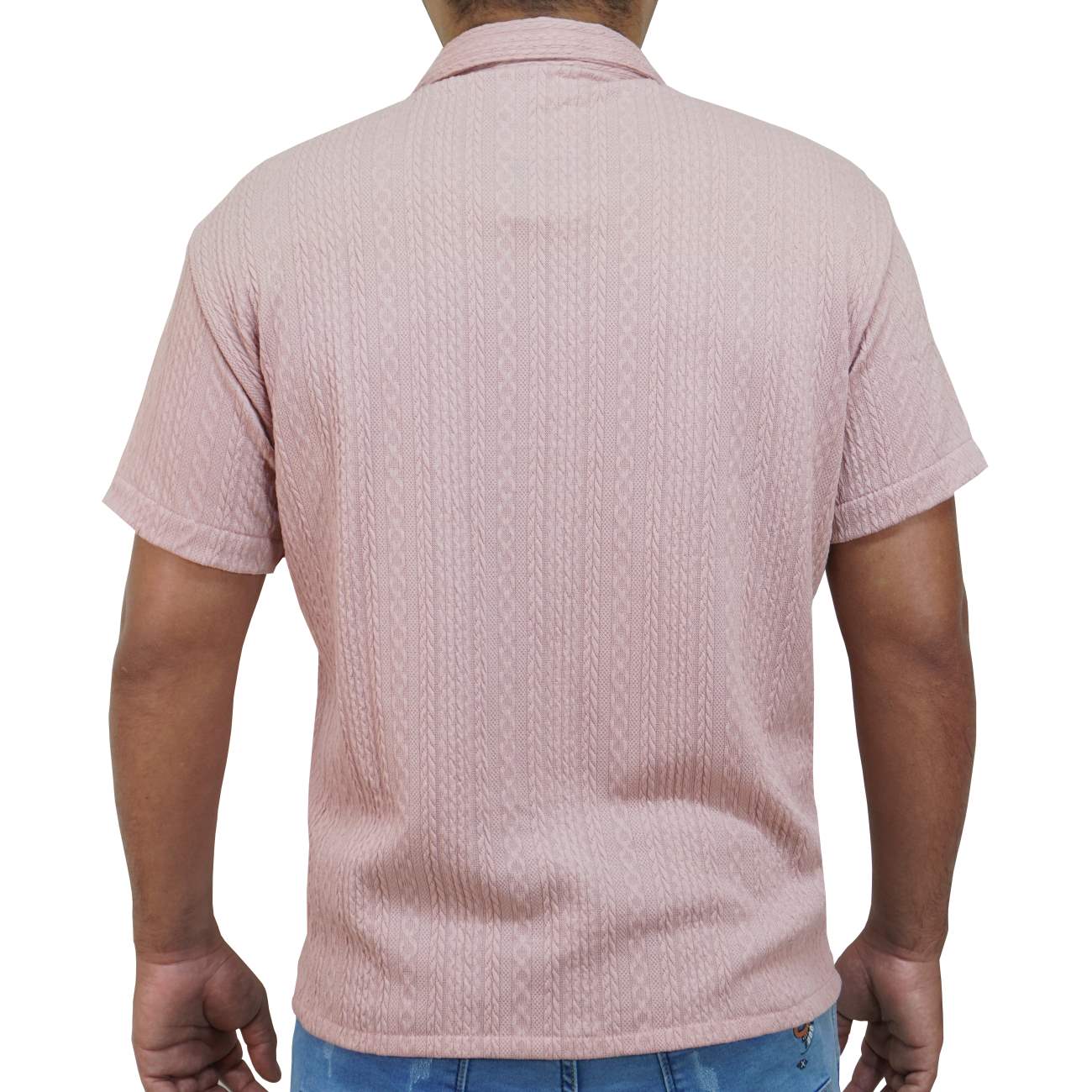 CAMISA MANGA CORTA KREEMP TEJIDO - ROSA - 3