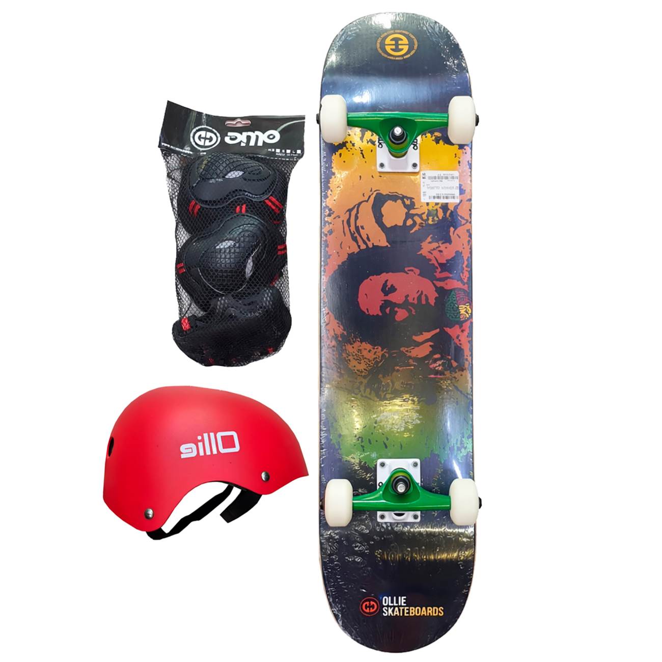 PACK SKATEBOARD PROT OLLIE BOB RASTA - COLORS MG-7109-SET - 1
