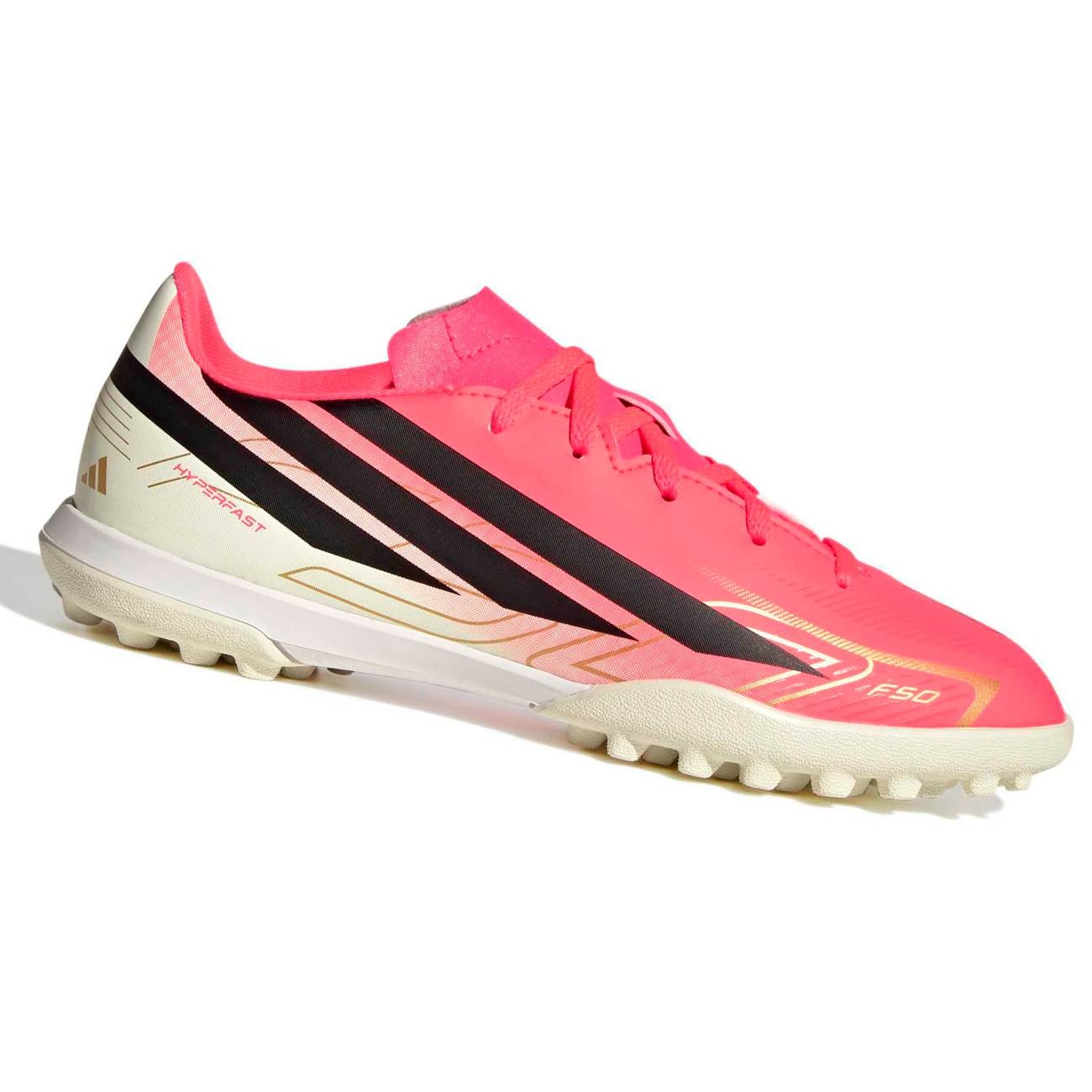 ZAPATILLAS ADIDAS UNISEX FUTBOL F50 HYPERFAST CLUB TF J - CORAL KK1366 - 1