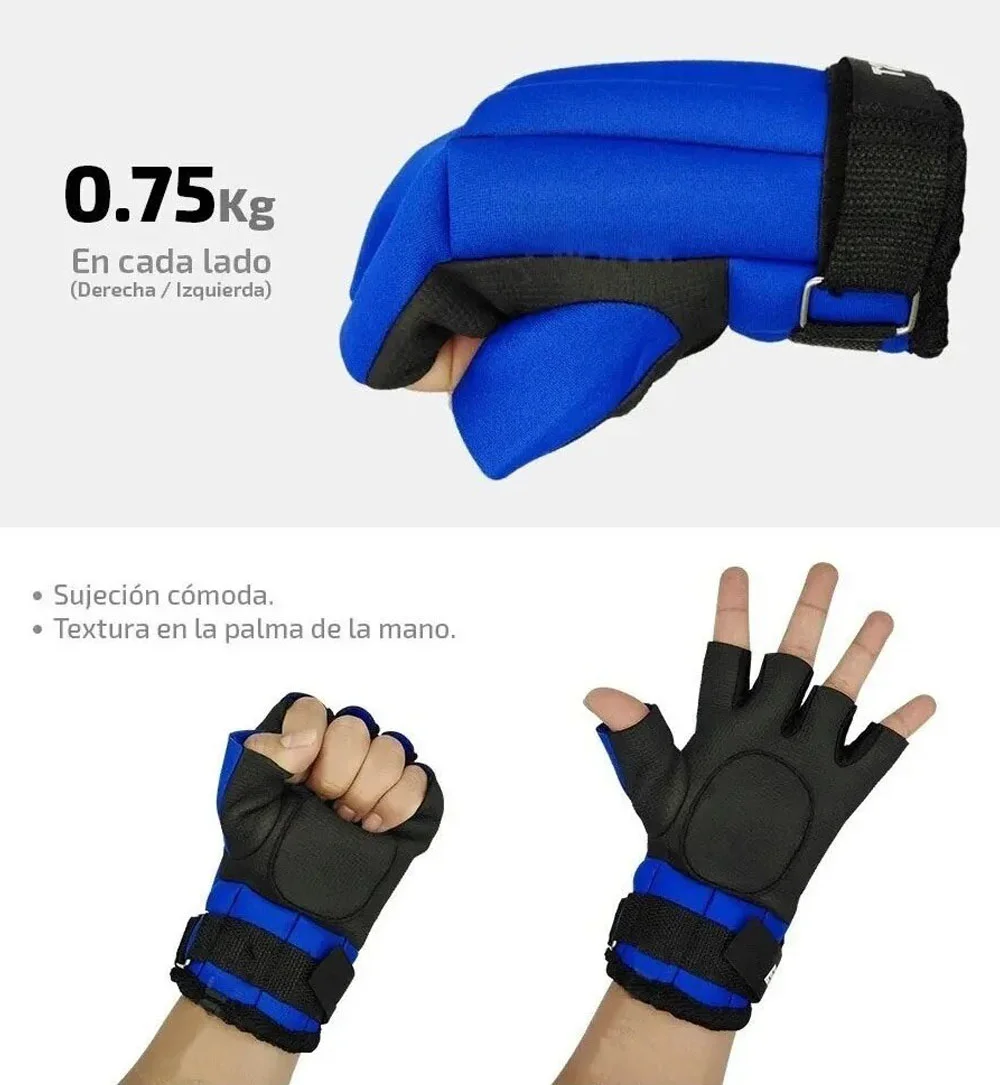 GUANTE CON PESO EVERBEST 0.75 KG - AZUL EB21611 - 1