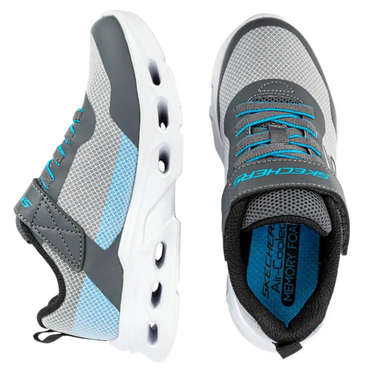 ZAPATILLAS SKECHERS PARA NIÑOS RUNNING GLIDE STEP DRIFT ZORZOX - GRIS 405125L-CCBL - 2