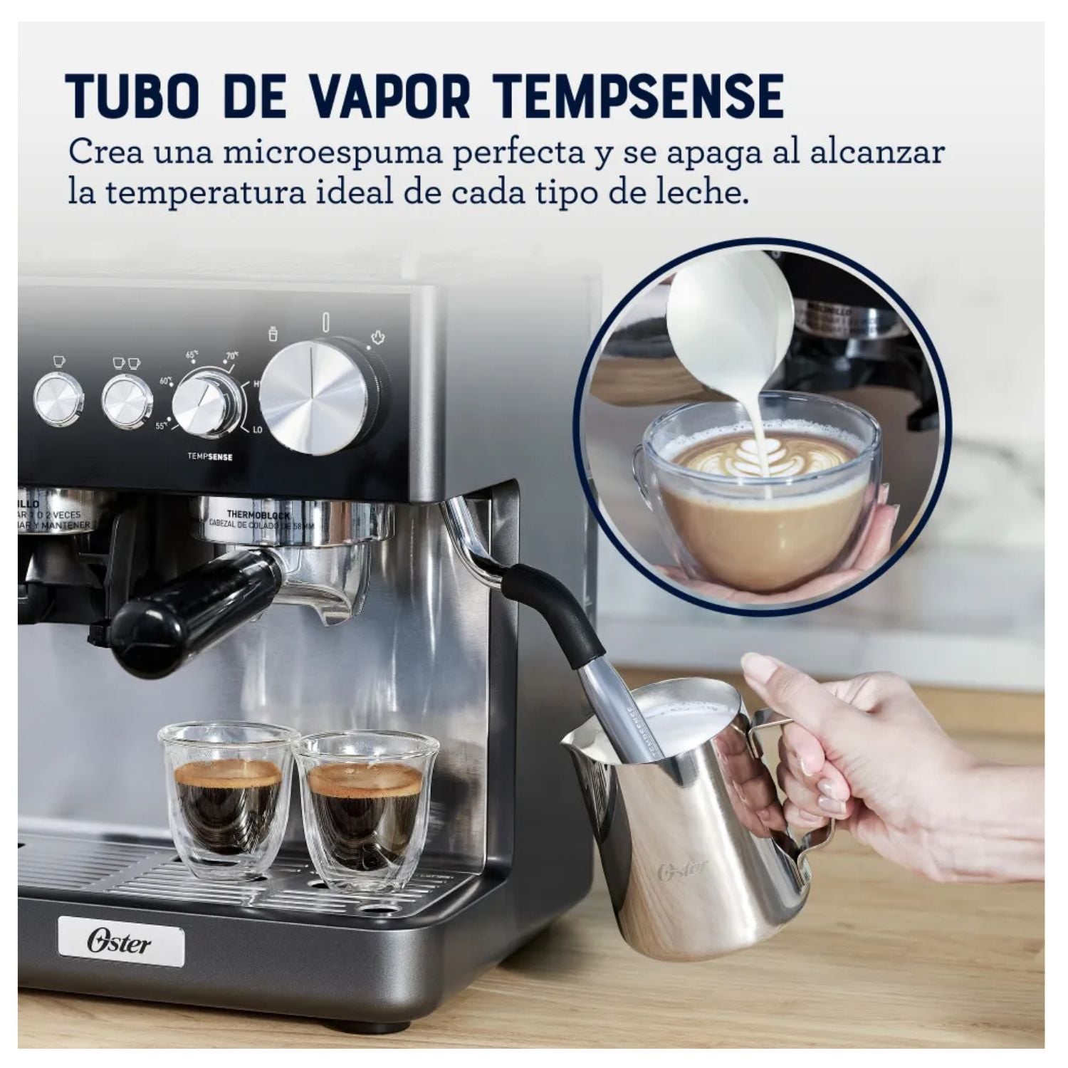 CAFETERA CON MOLINILLO OSTER BVSTEM7301 ESPRESSO LATTES Y CAPUCHINOS - 2
