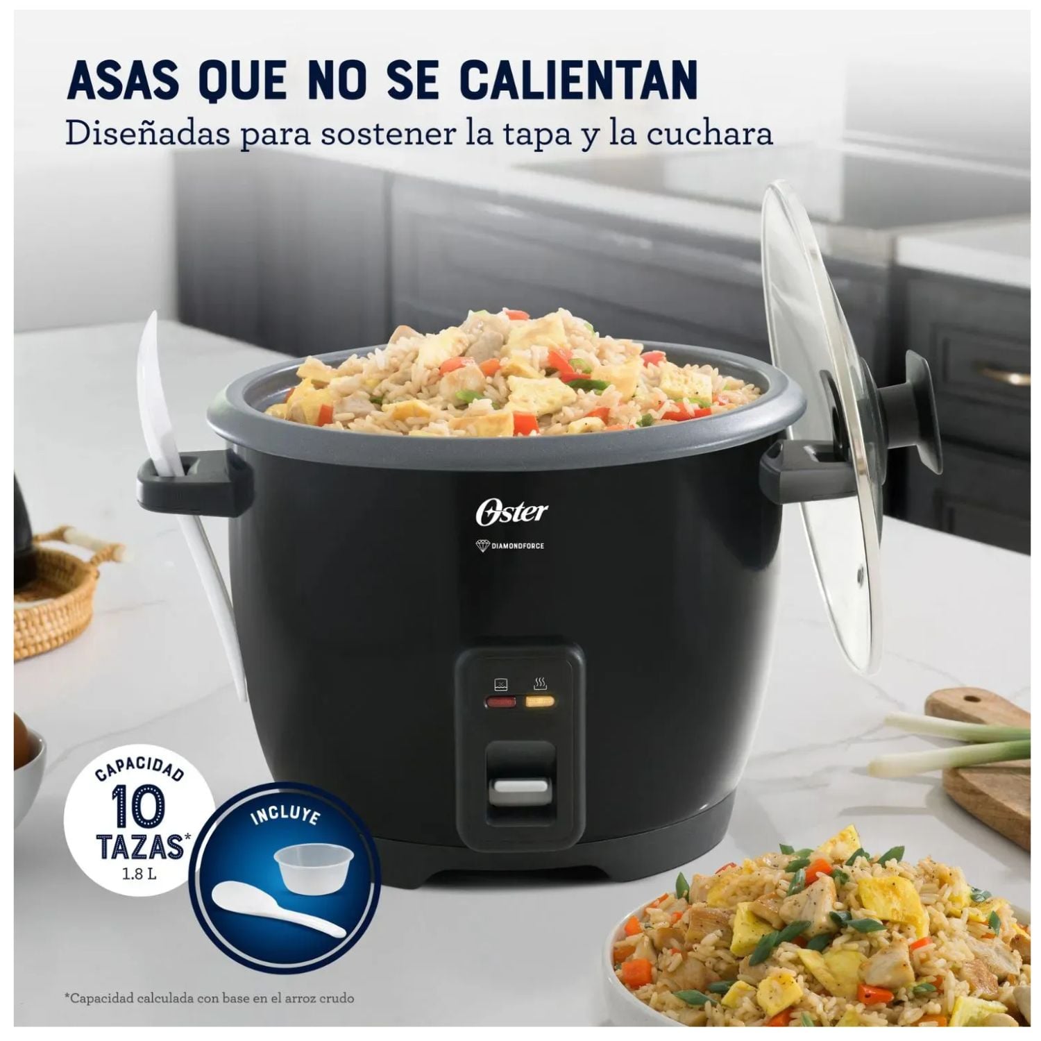 TRICOMBO NEGRO OSTER LICUADORA 800 W +ARROCERA 1,8LT+HERVIDOR DE 1,7 LITROS - 4