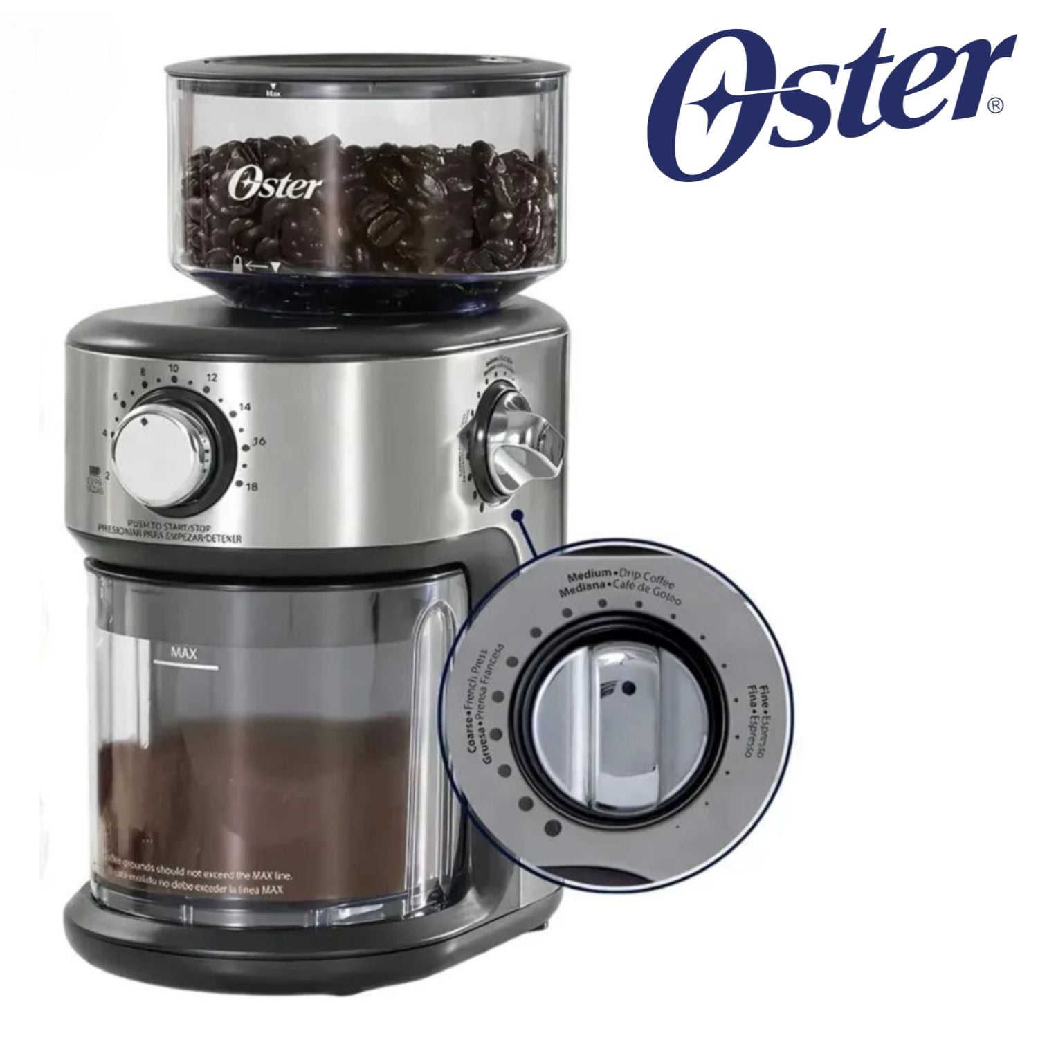 MOLINILLO DE CAFE OSTER  BVSTBMH24 DE MUELAS CON 18 CONFIGURACIONES DE MOLIENDA - 1