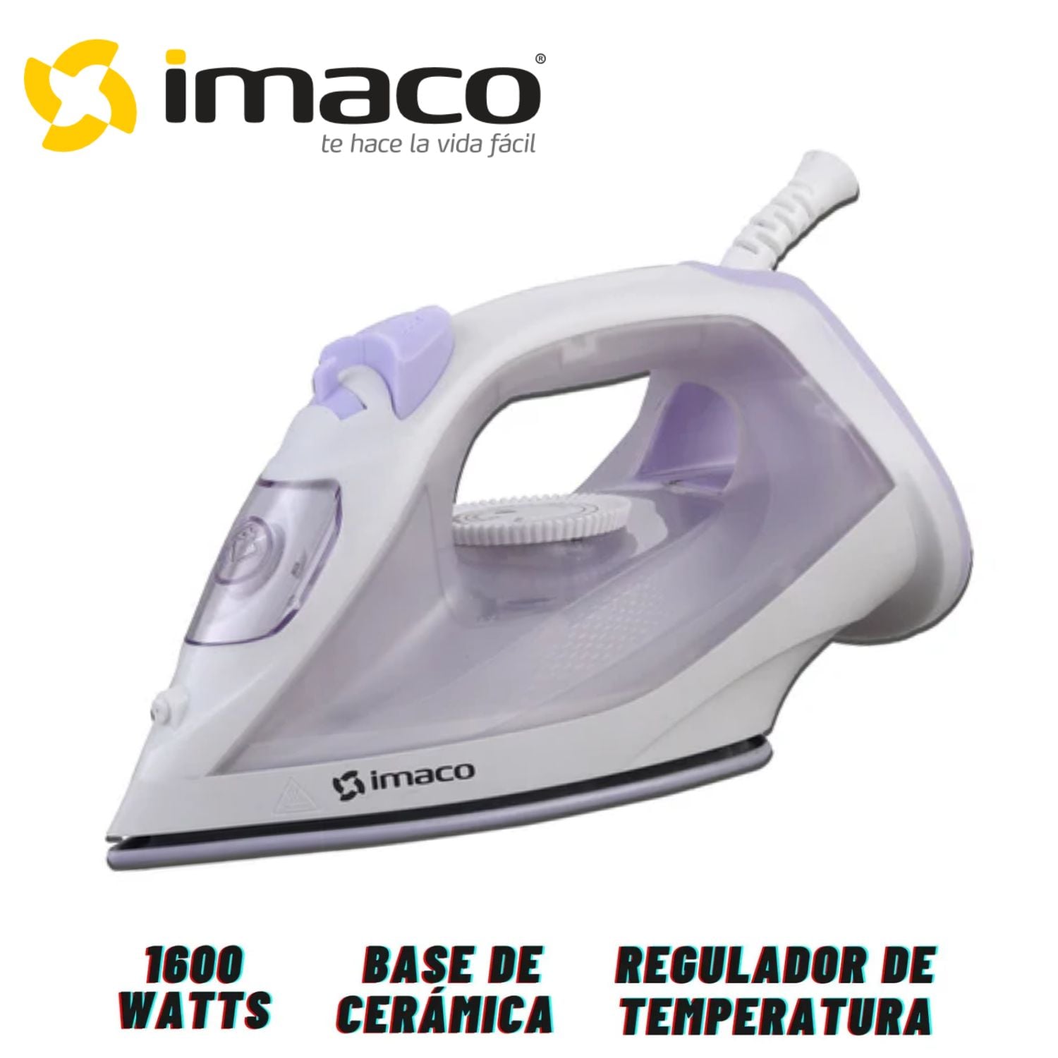 PLANCHA IMACO ETA1615M CON BASE CERÁMICA MORADO - 1