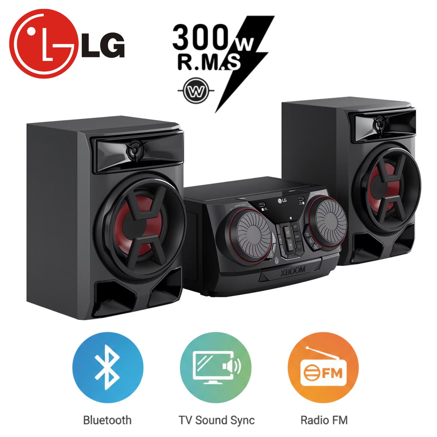 EQUIPO DE SONIDO LG CK43N MULTI BLUETOOTH USB CD 300W - 1