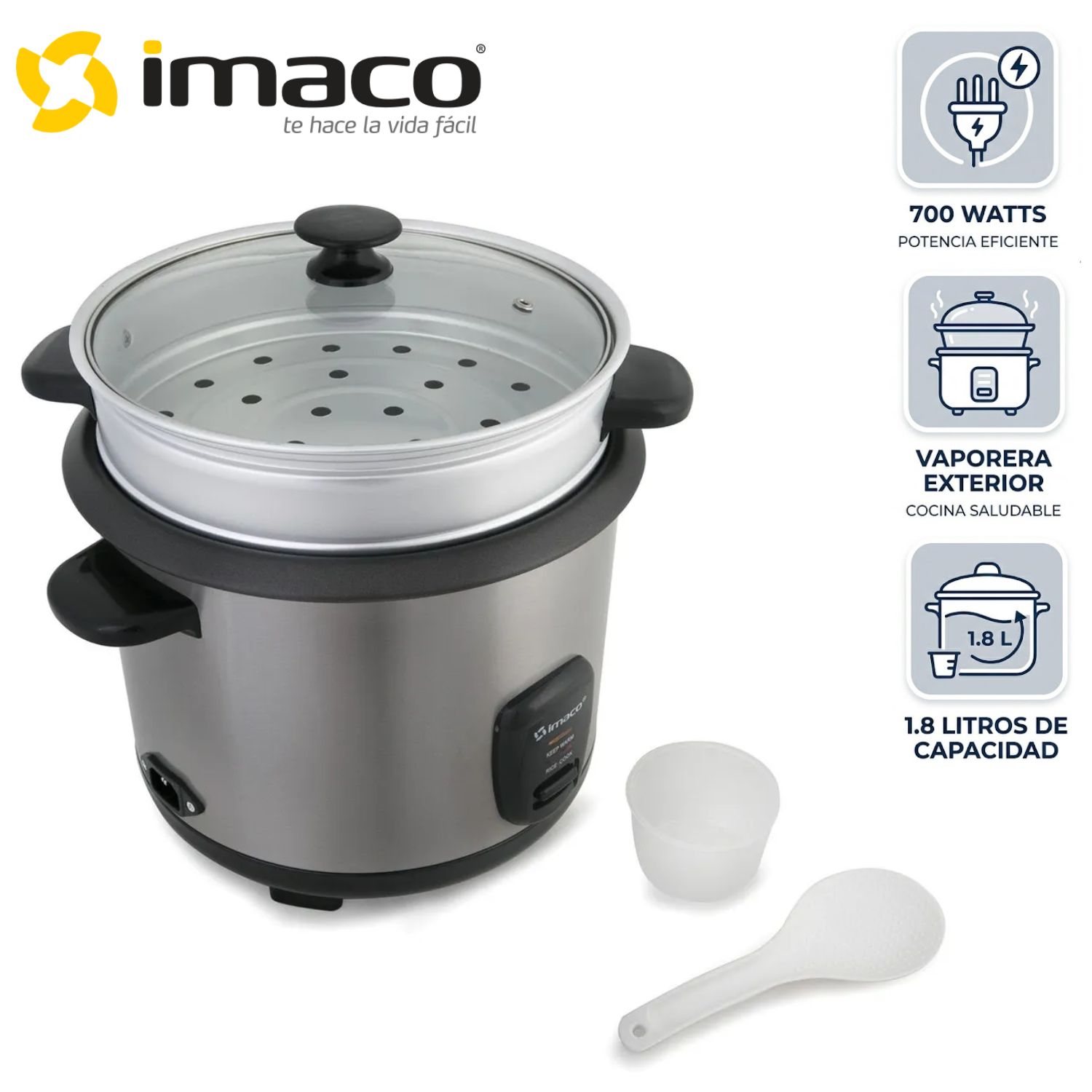 ARROCERA MULTIUSOS IMACO RC 018S 1,8 LITROS CON VAPORIZADOR ANTIADHERENTE - 1