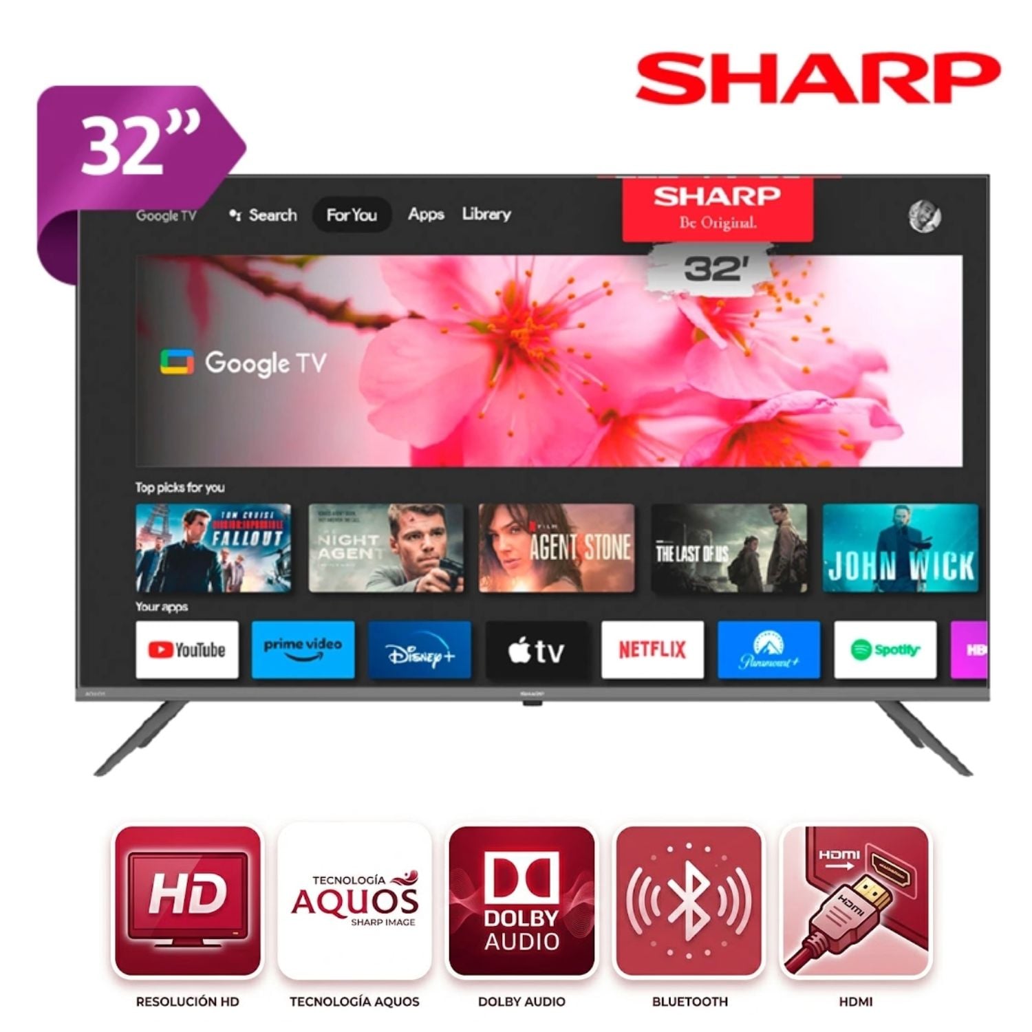 TELEVISOR SHARP 2T-C32GF2060L 32 PULG CON SISTEMA OPERATIVO GOOGLE TV - 1