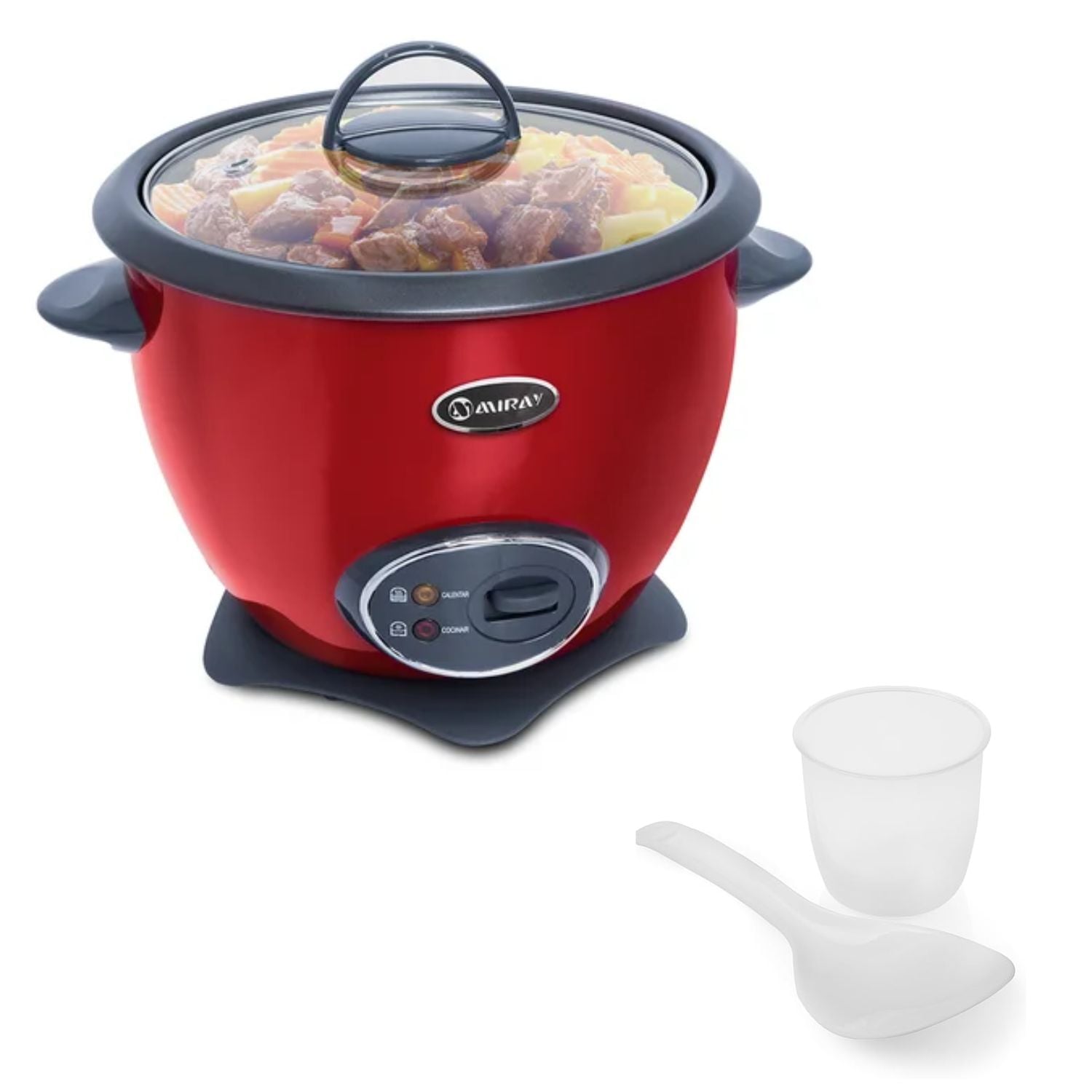 OLLA ARROCERA MIRAY OM-T337R DE 1.5 LITROS ROJO - 4