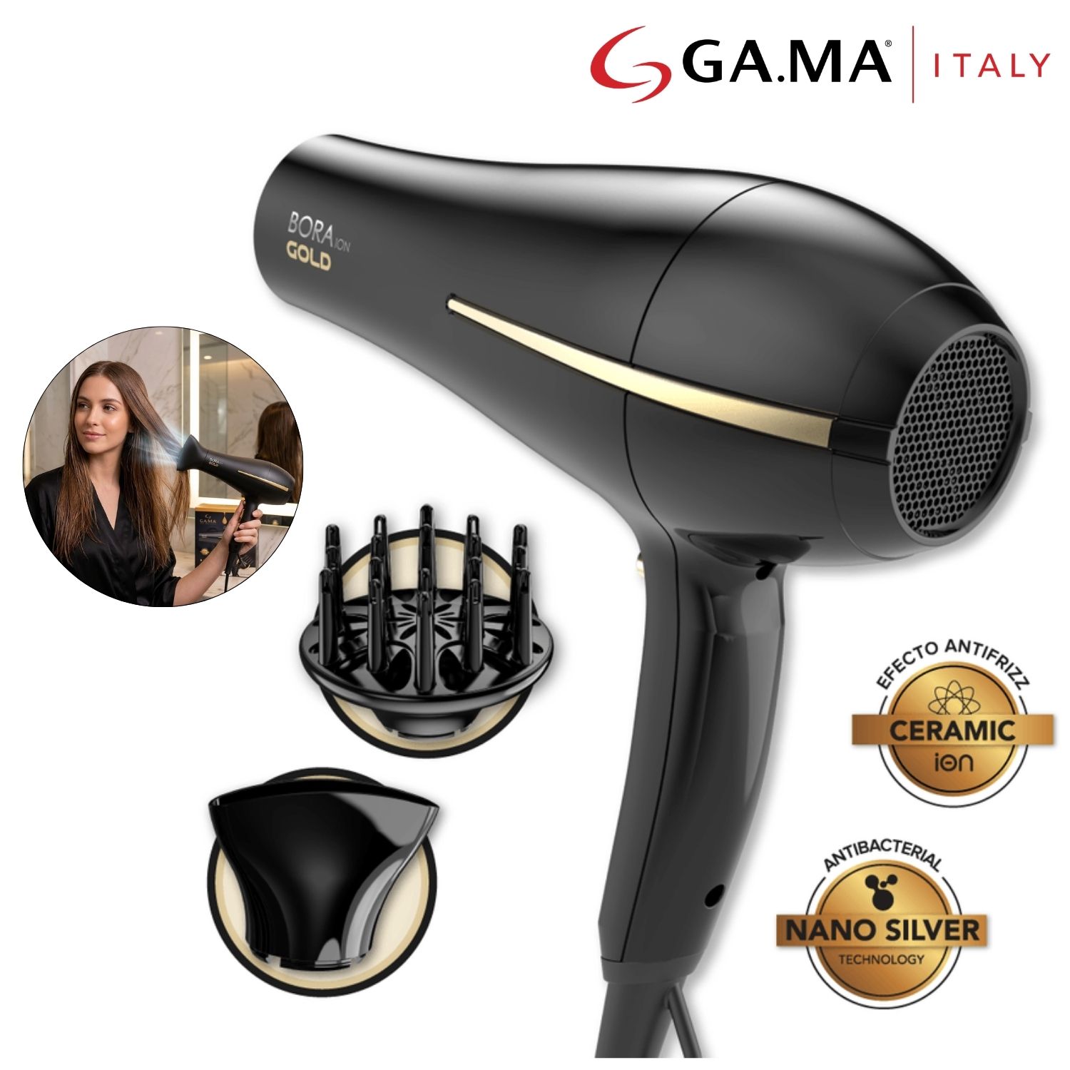 SECADORA GAMA BECHD0000002722 BORA GOLD ION PLUS ARGAN OIL MOTOR DC - 1