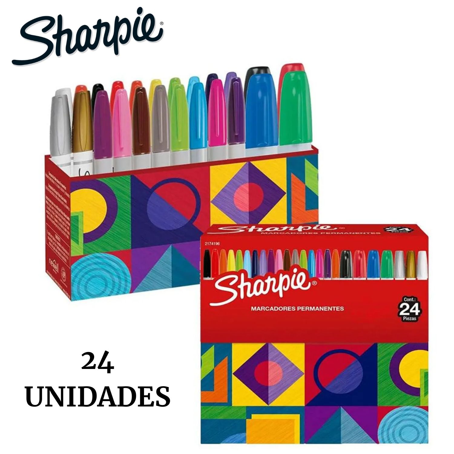 MARCADOR PERMANENTE SHARPIE 2174196 24 UNID COLORES VARIADOS - 1