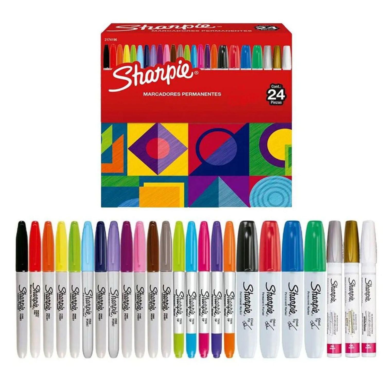 MARCADOR PERMANENTE SHARPIE 2174196 24 UNID COLORES VARIADOS - 2