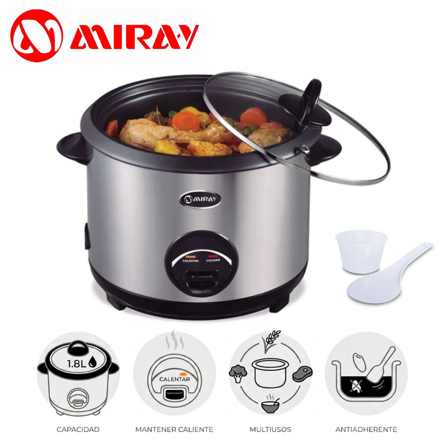 OLLA ARROCERA MIRAY OM-T342 1.8 LITROS – SILVER - 1