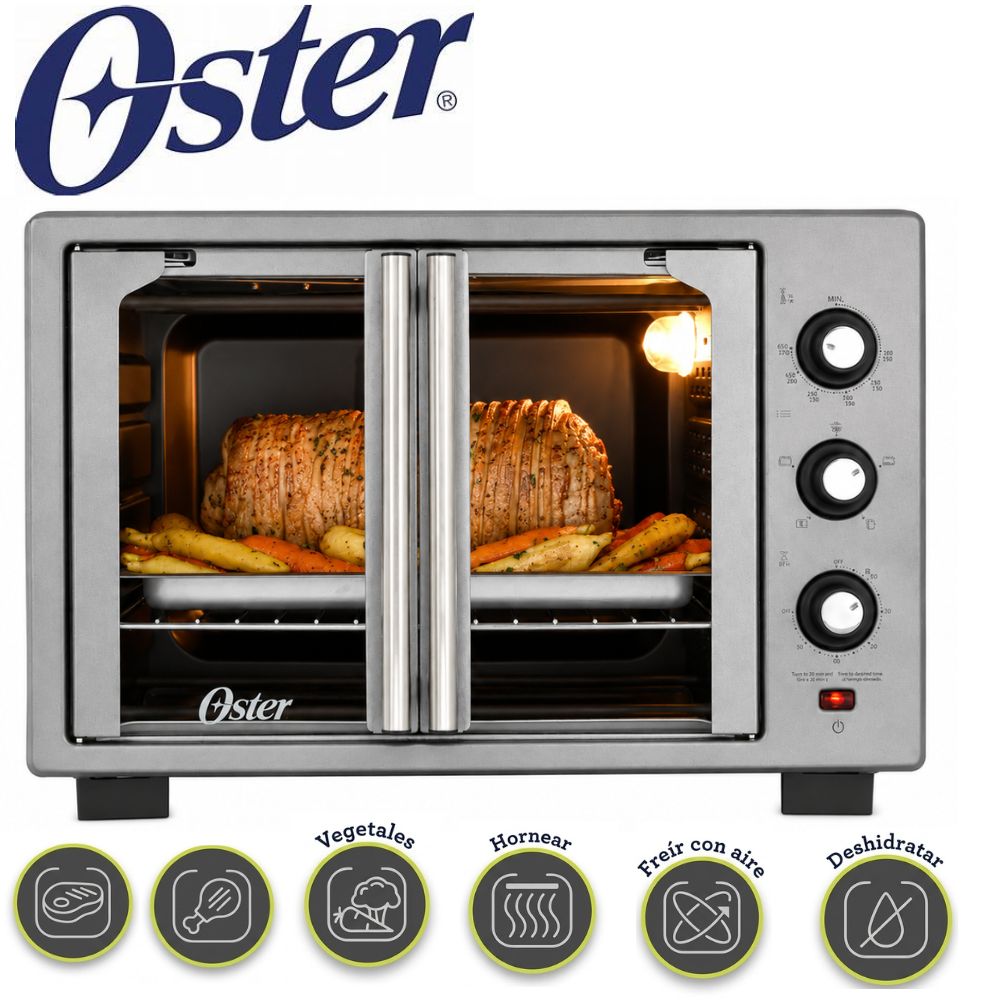HORNO OSTER TSSTTV35FDMAFNS-053 CON FREIDORA DE AIRE DE 35 LITROS, PUERTAS FRANCESAS - 1