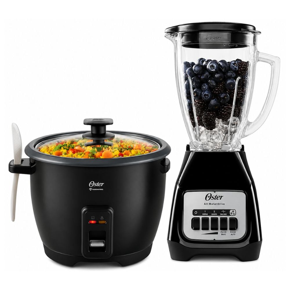 COMBO OSTER LICUADORA BLSTKAGBPB CON ARROCERA CKSTRCB10DF BLK 1,8 LLITROS NEGRO - 1