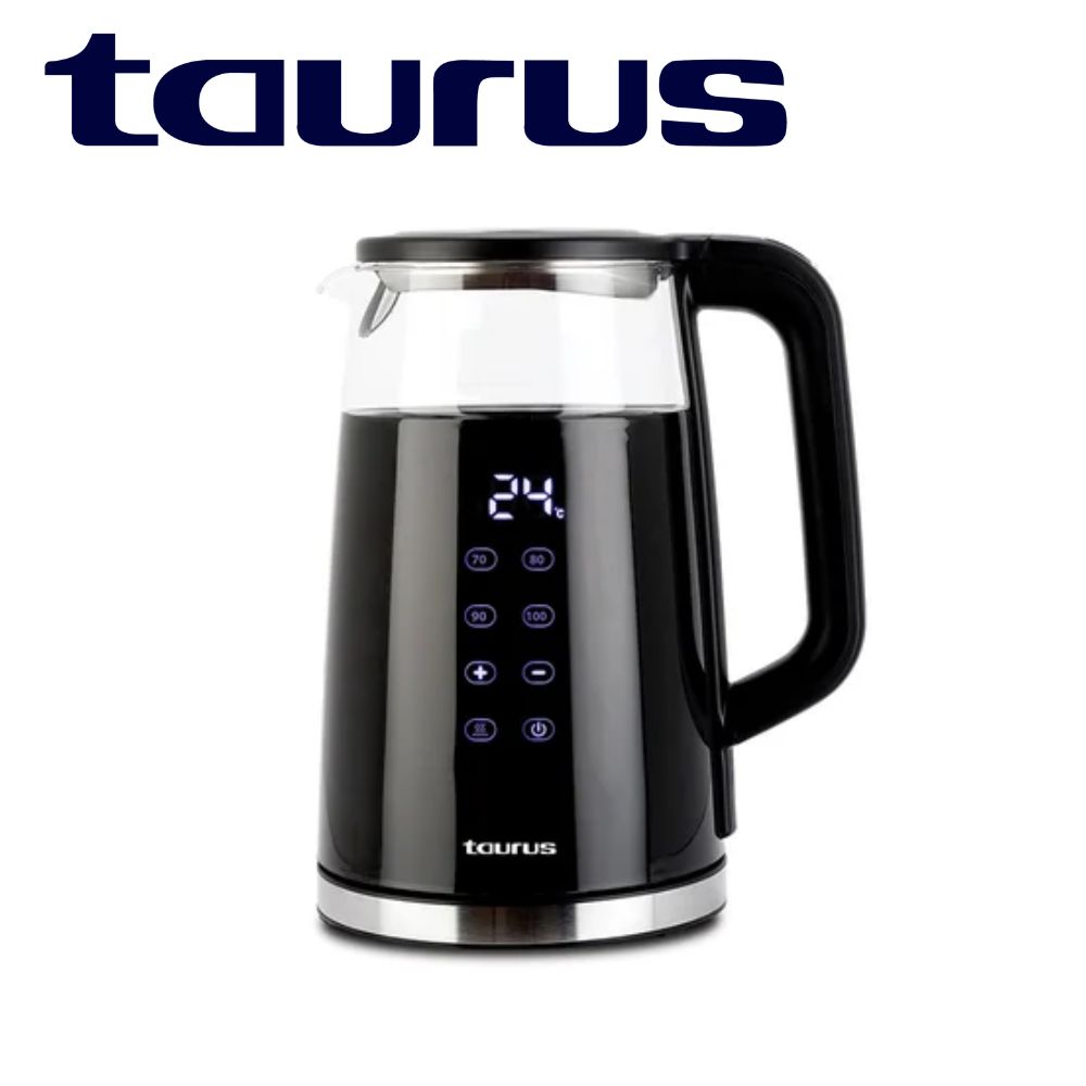 HERVIDOR TAURUS NEOGLASS 1.7 L VIDRIO TEMPERATURA PROGRAMABLE NEGRO - 1