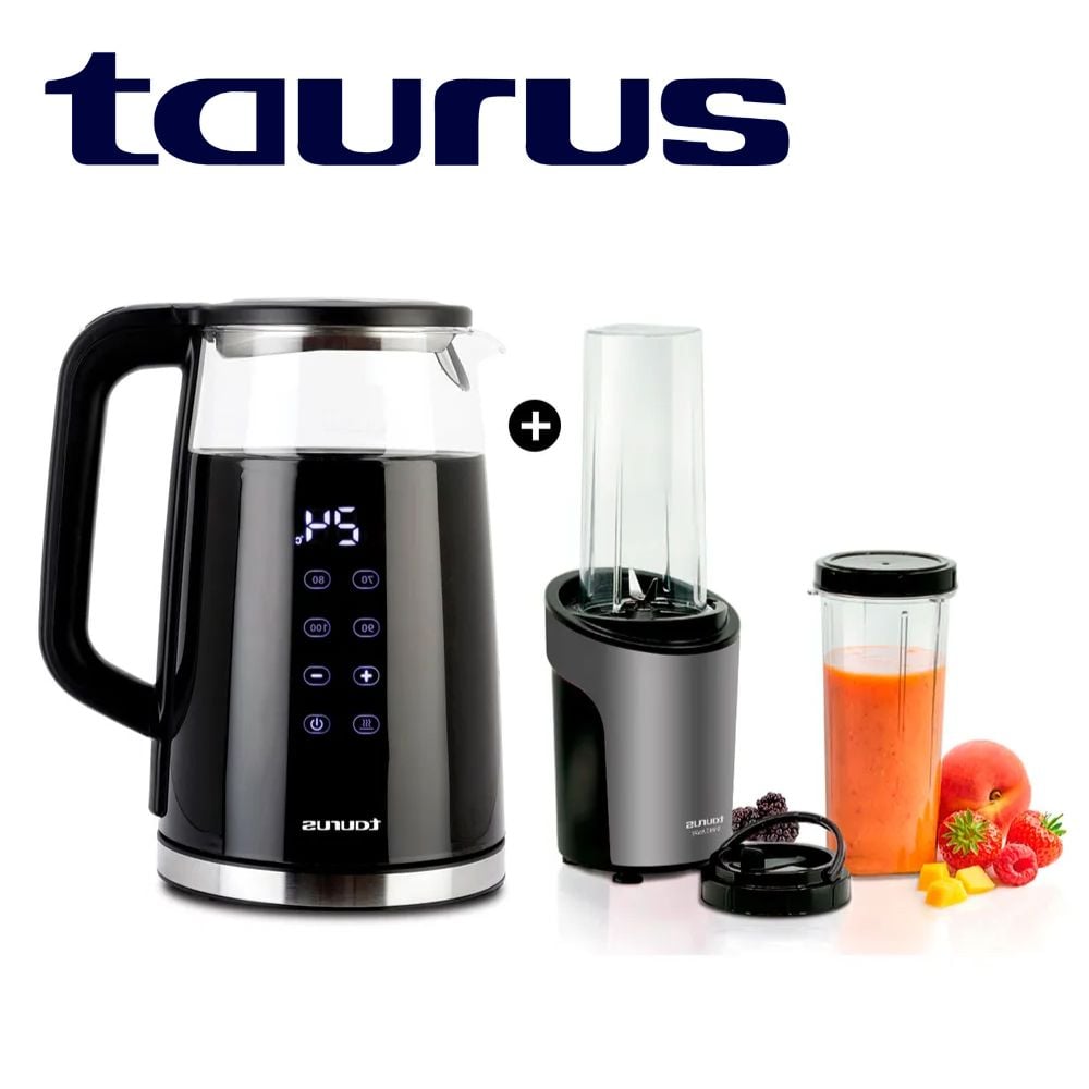 Combo Taurus Licuadora Personal SHAKE WAY+ hervidor NEOGLASS - 1