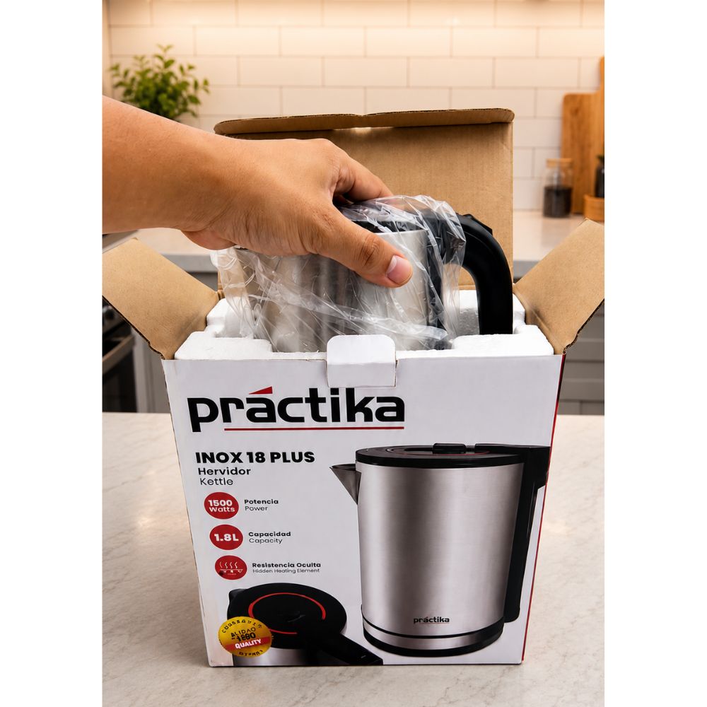 HERVIDOR ELÉCTRICO PRACTIKA INOX PLUS DE 1.8 L ACERO INOXIDABLE - 3