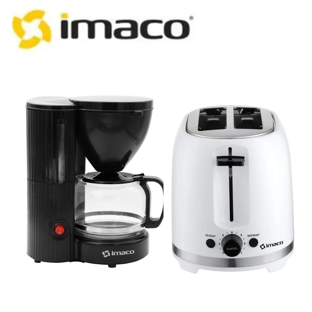 COMBO IMACO CAFETERA ICM 608 NEGRO + TOSTADORA IBT 2085 BLANCO - 1