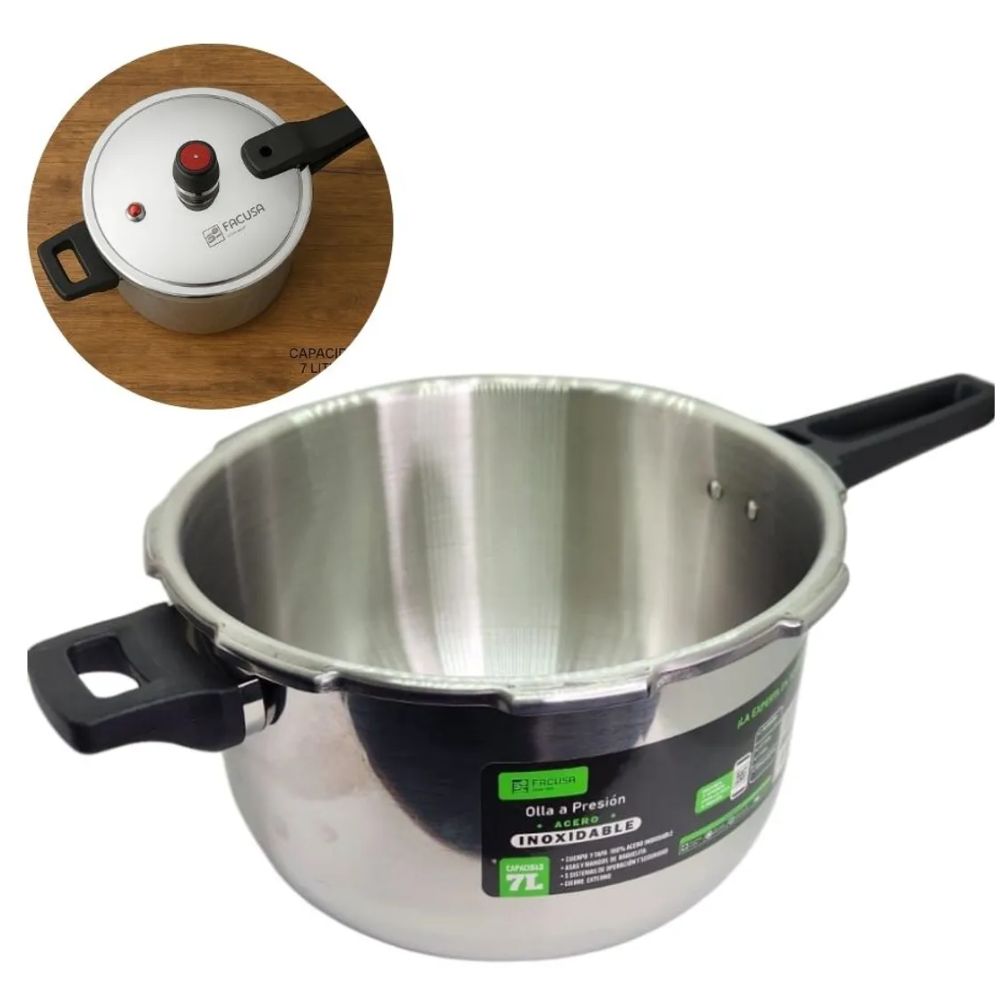 PROMO FACUSA OLLA PRESION DE 7LT ACERO INOXDABLE + TABLA DE PICAR - 3
