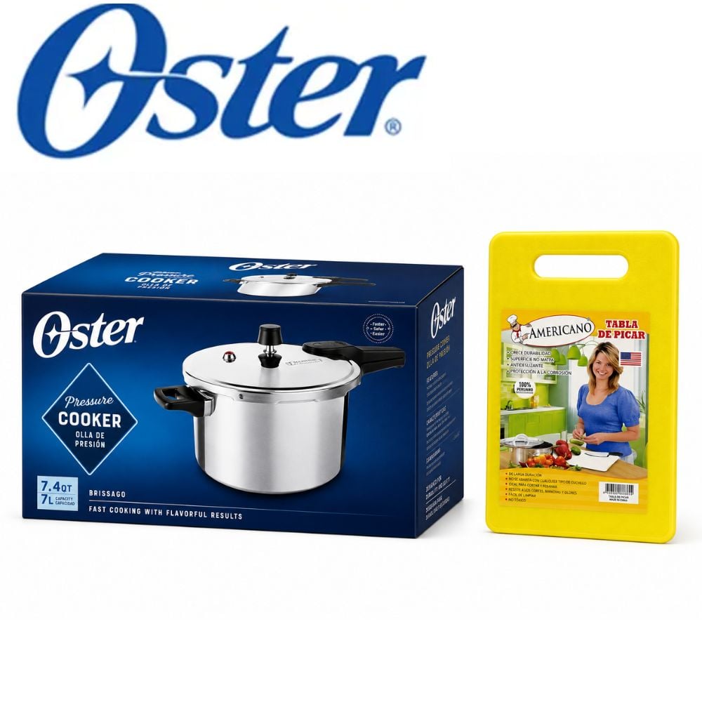 OLLA PRESION OSTER BRISSAGO 5 LT + TABLA DE PICAR - 1