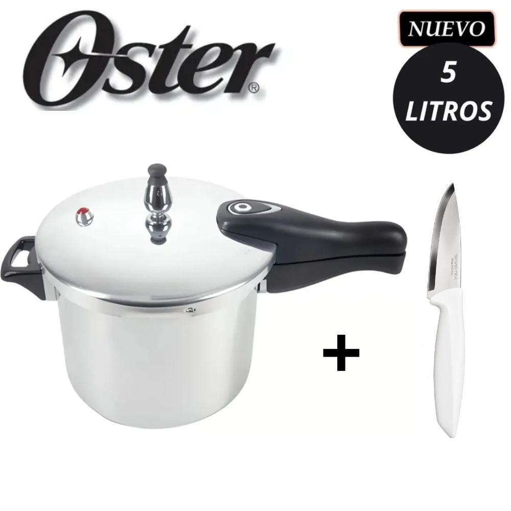PROMO OLLA PRESION OSTER BRISSAGO 5 LT + CUCHILLO TRAMONTINA NRO 6 - 1