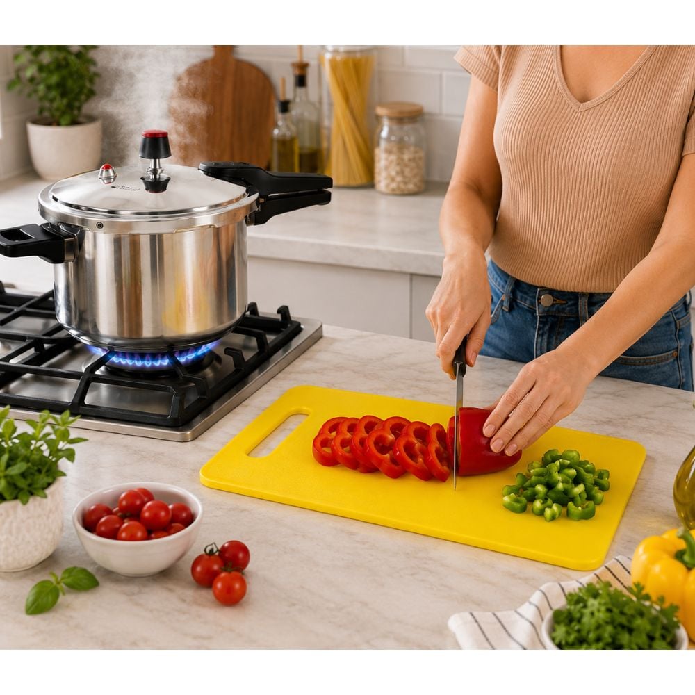 PROMO OLLA PRESION OSTER BRISSAGO 7 LT + TABLA DE PICAR - 3
