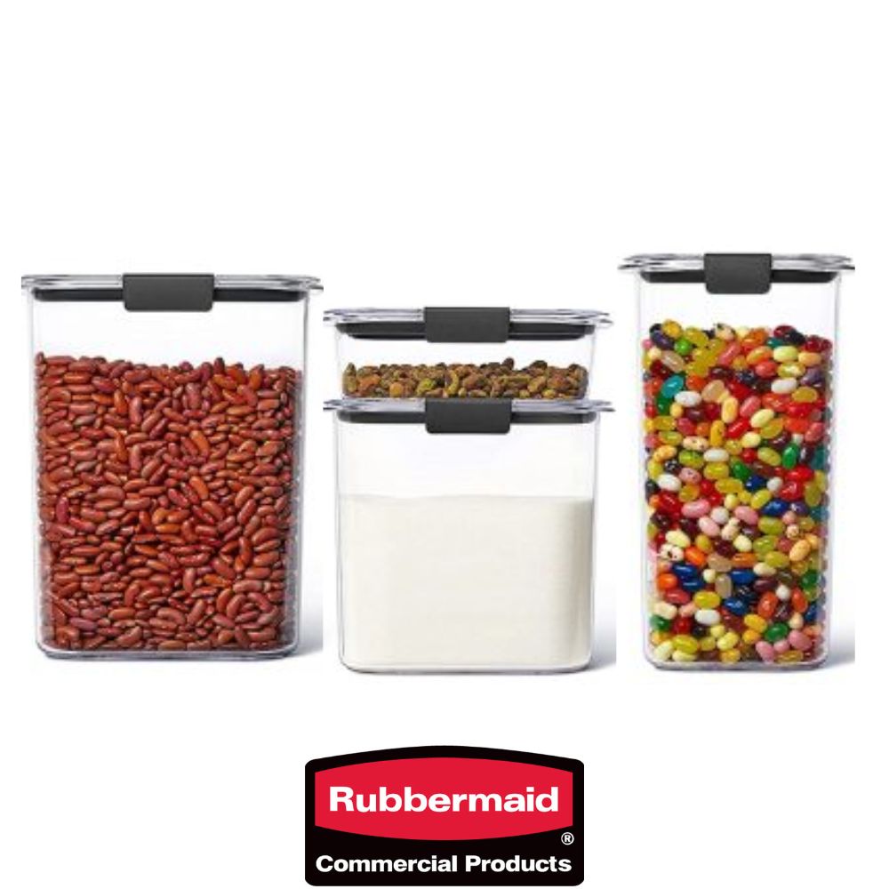 SET DE 4 CONTENEDORES HERMÉTICOS RUBBERMAID 1994253 MADE IN USA - 1