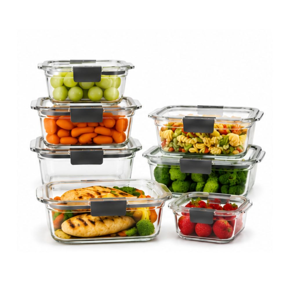 SET DE 5 TAPERS HERMÉTICOS DE VIDRIO RUBBERMAID 2118303 MADE IN USA - 3