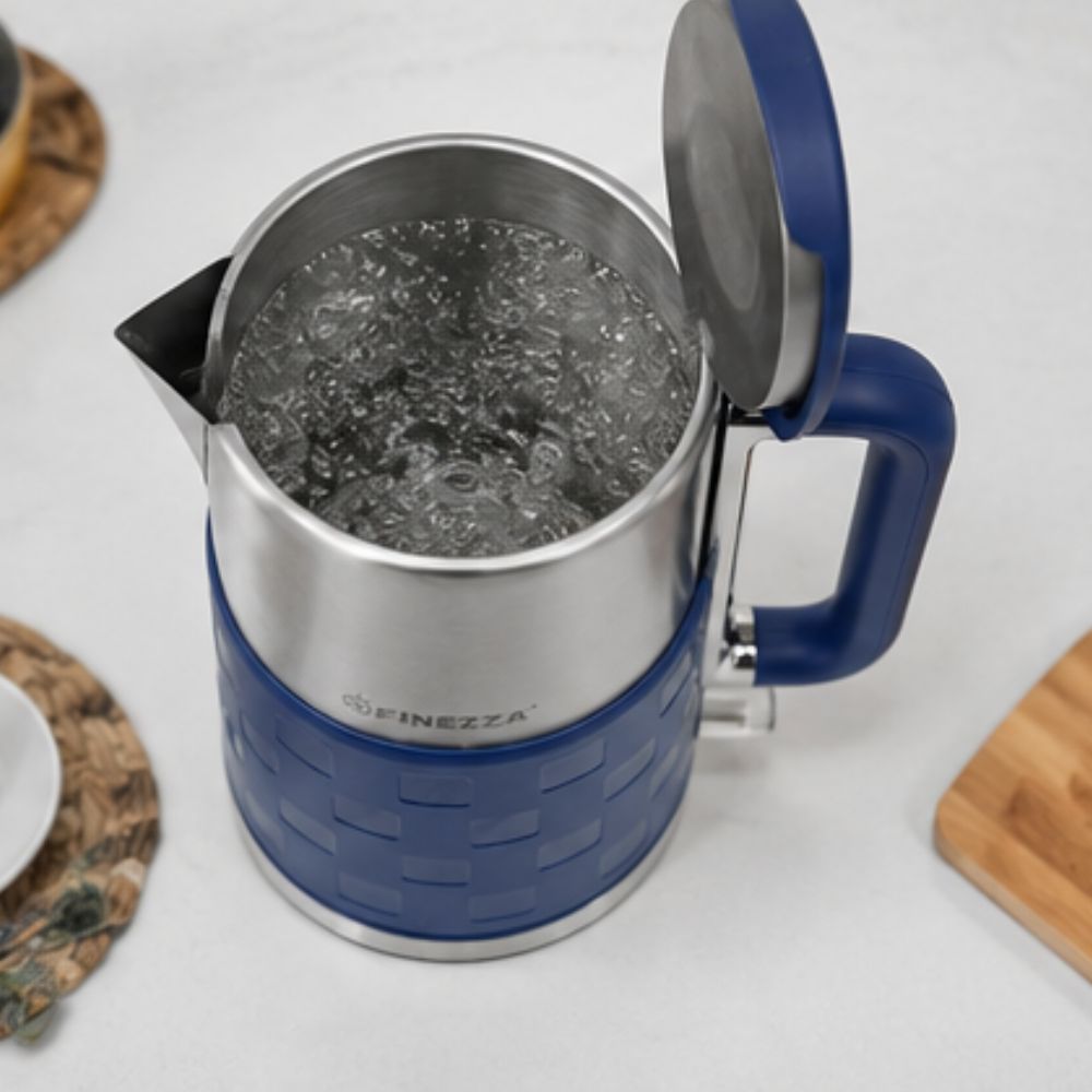 HERVIDOR ELÉCTRICO FINEZZA 2 LITROS ACERO INOXIDABLE AZUL - 2