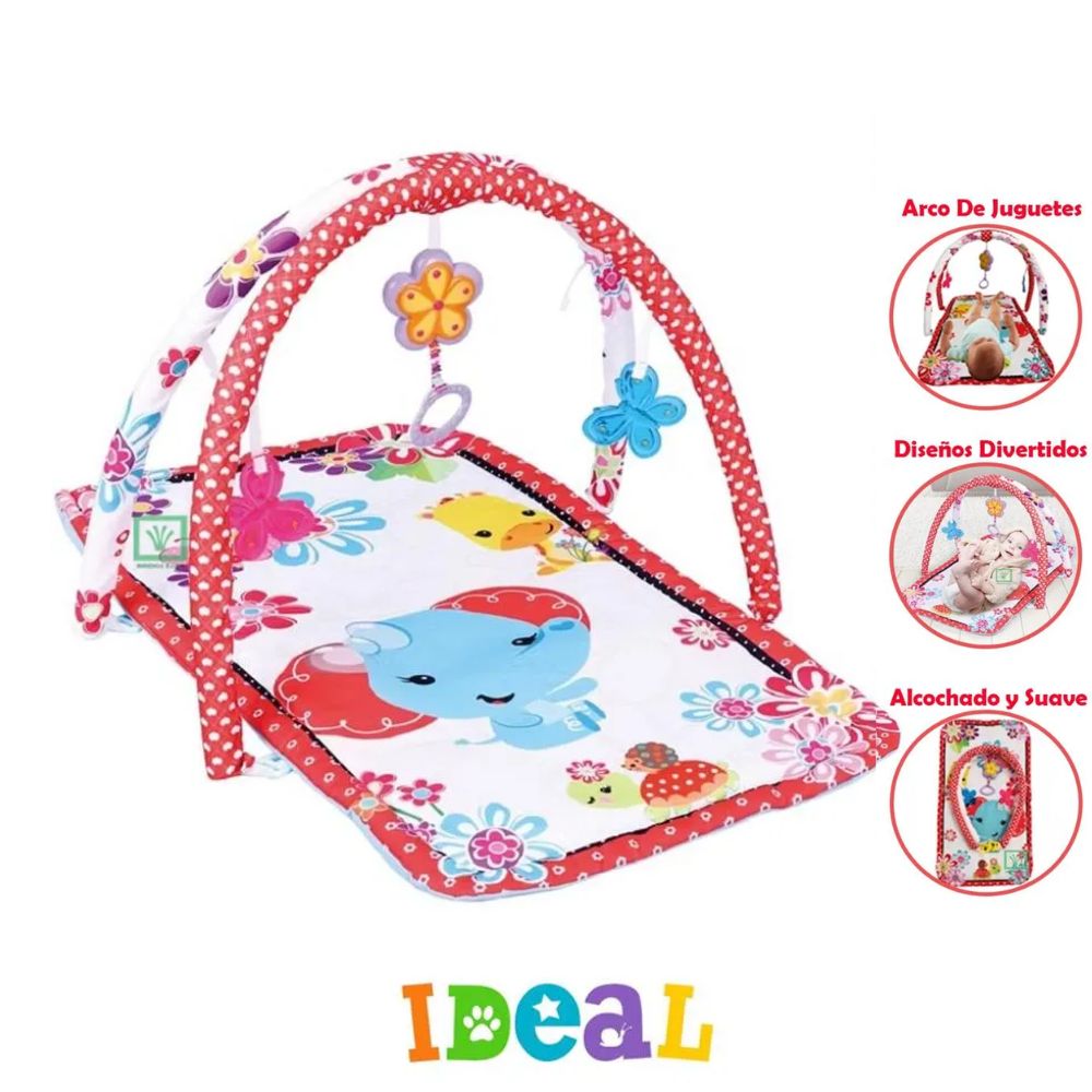GIMNASIO ROJO IDEAL PARA BEBE CON JUGUETES ELEPHANT - 1