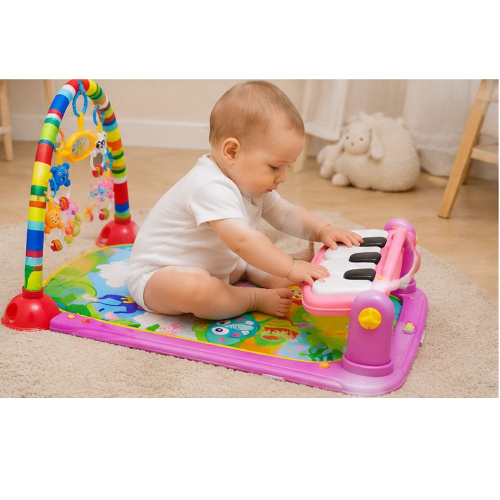 GIMNASIO ROSADO HUANGER SELVA 3 EN 1 CON PIANO MUSICAL - 3