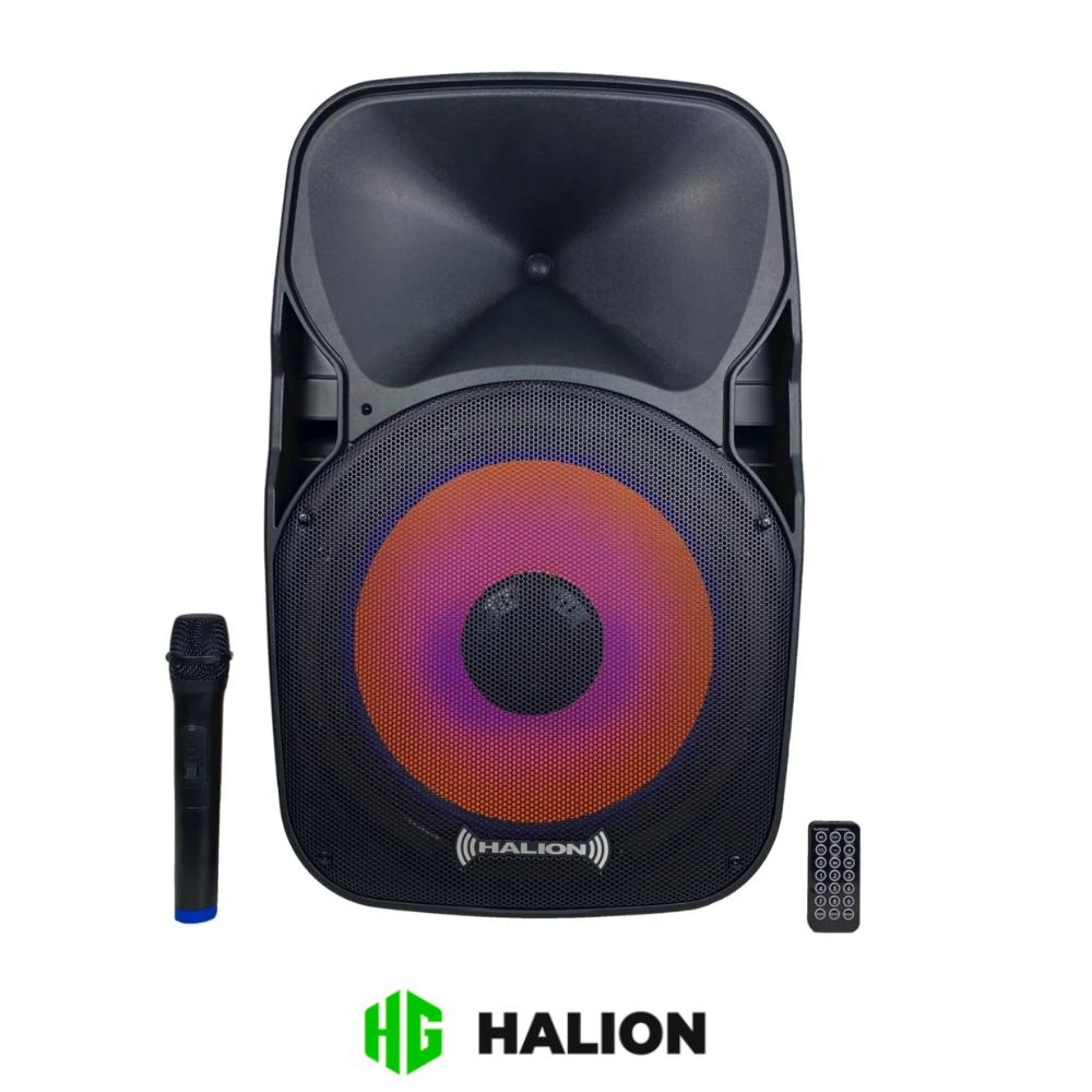 PARLANTE PORTATIL HALION RHA 15EB 800W PMPO USB BT 01 MICRÓFONO - 1