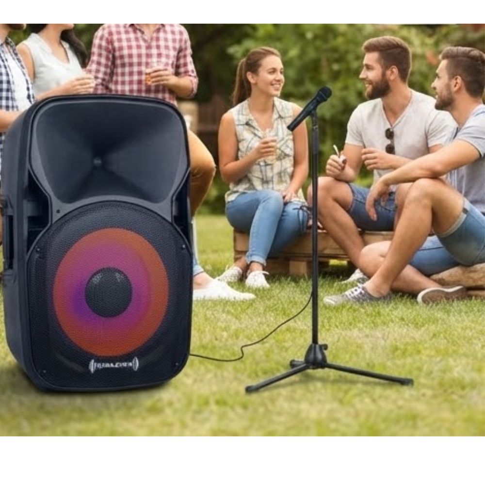 PARLANTE PORTATIL HALION RHA 15EB 800W PMPO USB BT 01 MICRÓFONO - 4