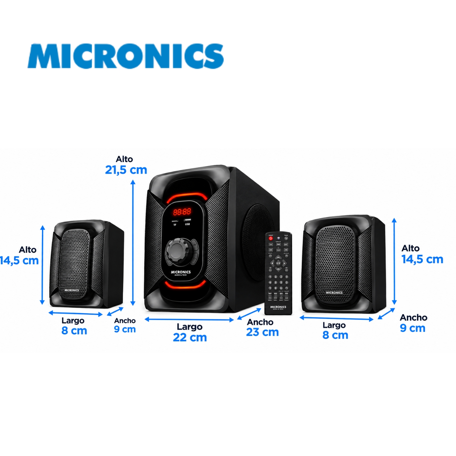 PARLANTE MICRONICS BLASTER MIC-S7401BT 2.1 USB BLUETOOTH - 2