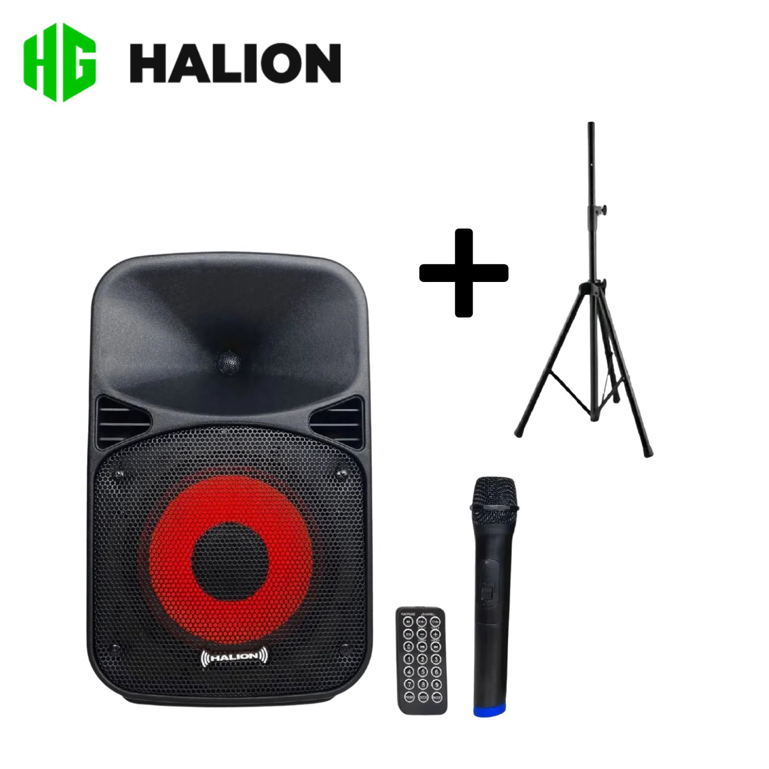 COMBO PARLANTE ACTIVO HALION RHA-8EB 8' 300W + SOPORTE - 1