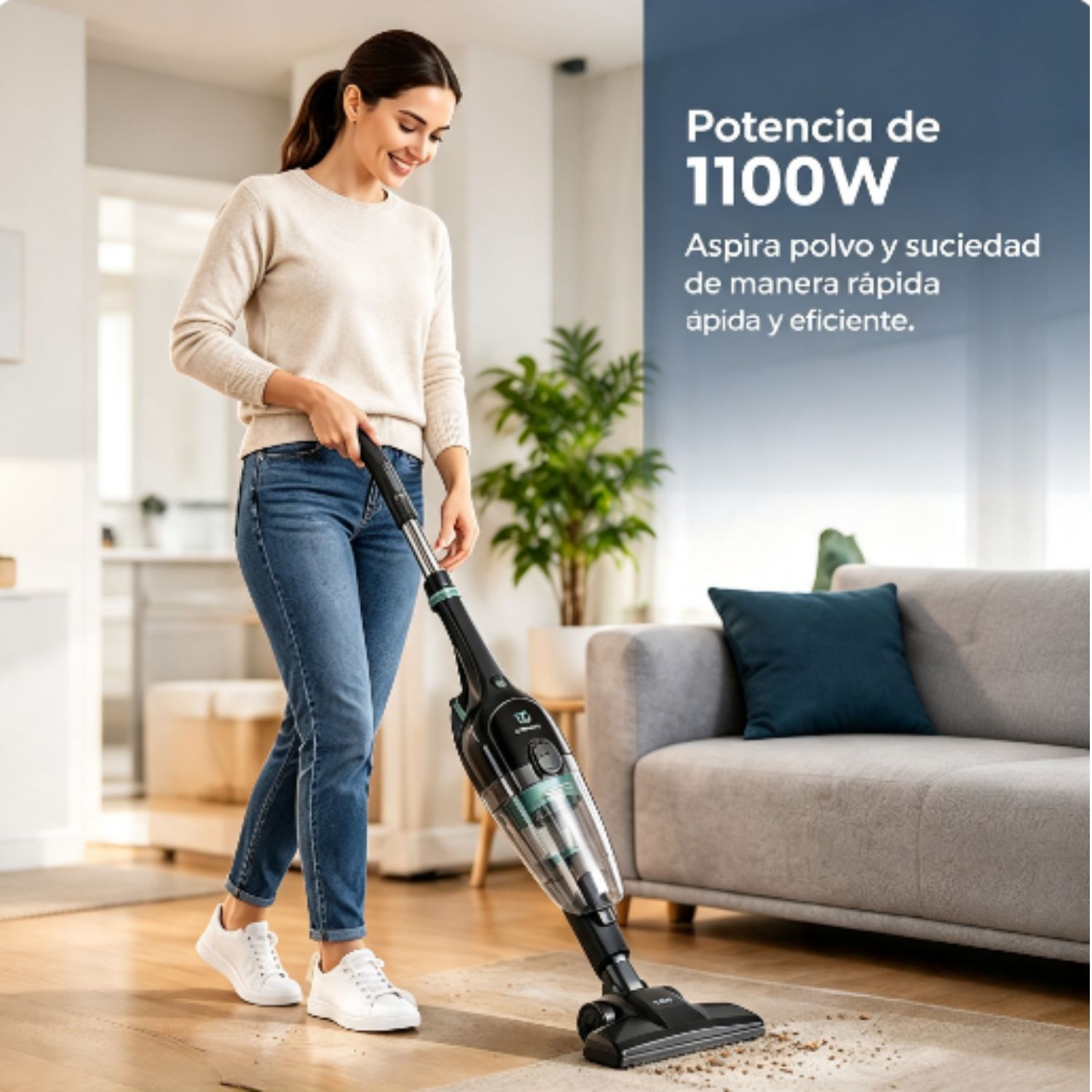 ASPIRADORA VERTICAL ELECTROLUX STK12 1000W 2 EN 1 SIN BOLSA CON FILTRO HEPA - 2