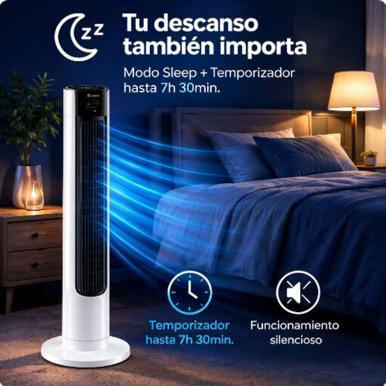 VENTILADOR DE TORRE MIRAY VMTT-1037R 42' 45W CON CONTROL REMOTO - 3