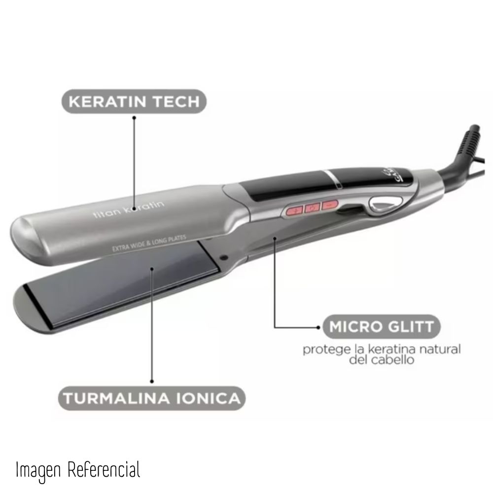 PLANCHA ALISADORA GAMA XWIDE TITAN MICRO GLITT TITAN KERATIN XWIDE DIG - 3