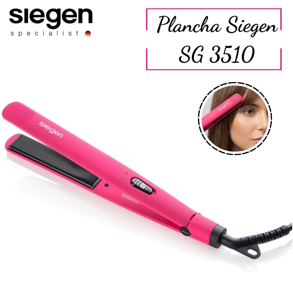 PLANCHA ALISADORA DE CABELLO SIEGEN SG 3510 PLANCHA ALISADORA CABELLO ROSADA SG-3510 - 5