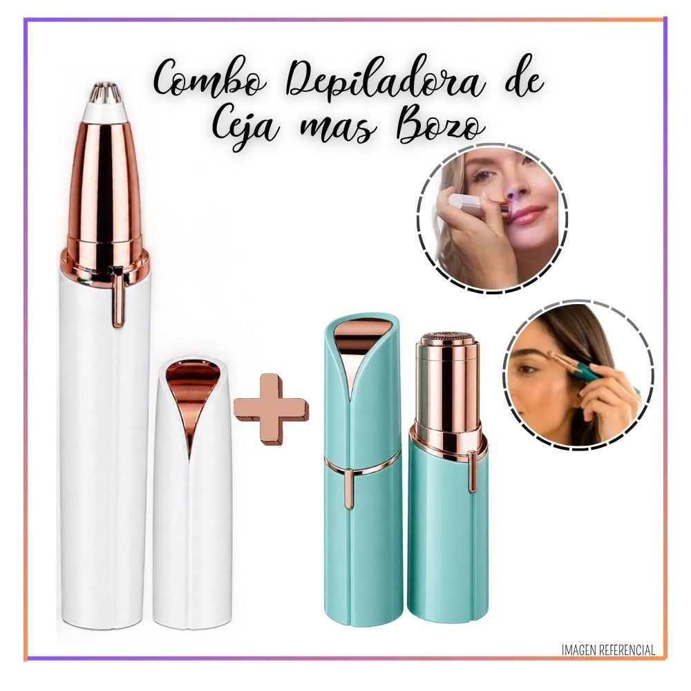 COMBO INALÁMBRICO DEPILADORA CEJA Y DEPILADOR BOZO 1 VELOCIDAD - 1