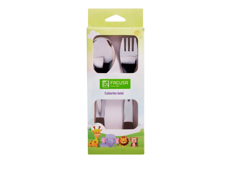 SET CUBIERTOS FACUSA 724 ACERO X 02 PZAS BEBE - 1