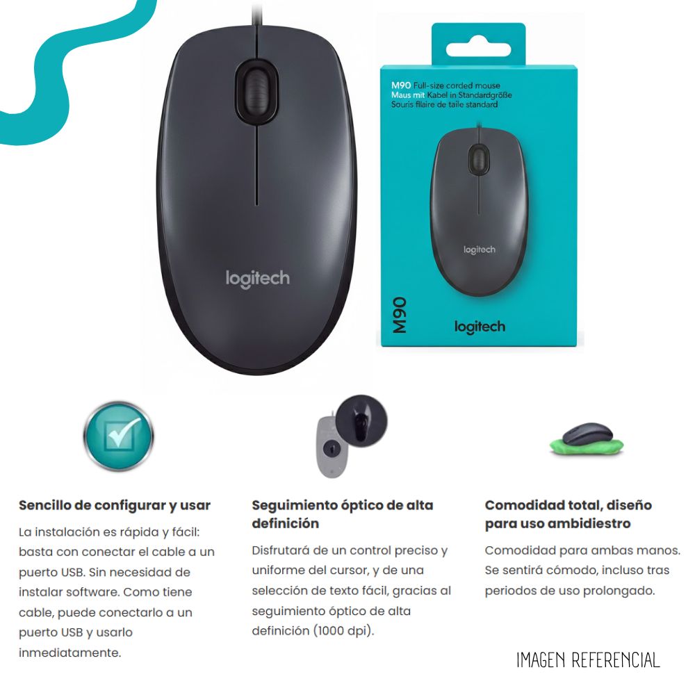 MOUSE LOGITECH M90 USB CABLE - 2