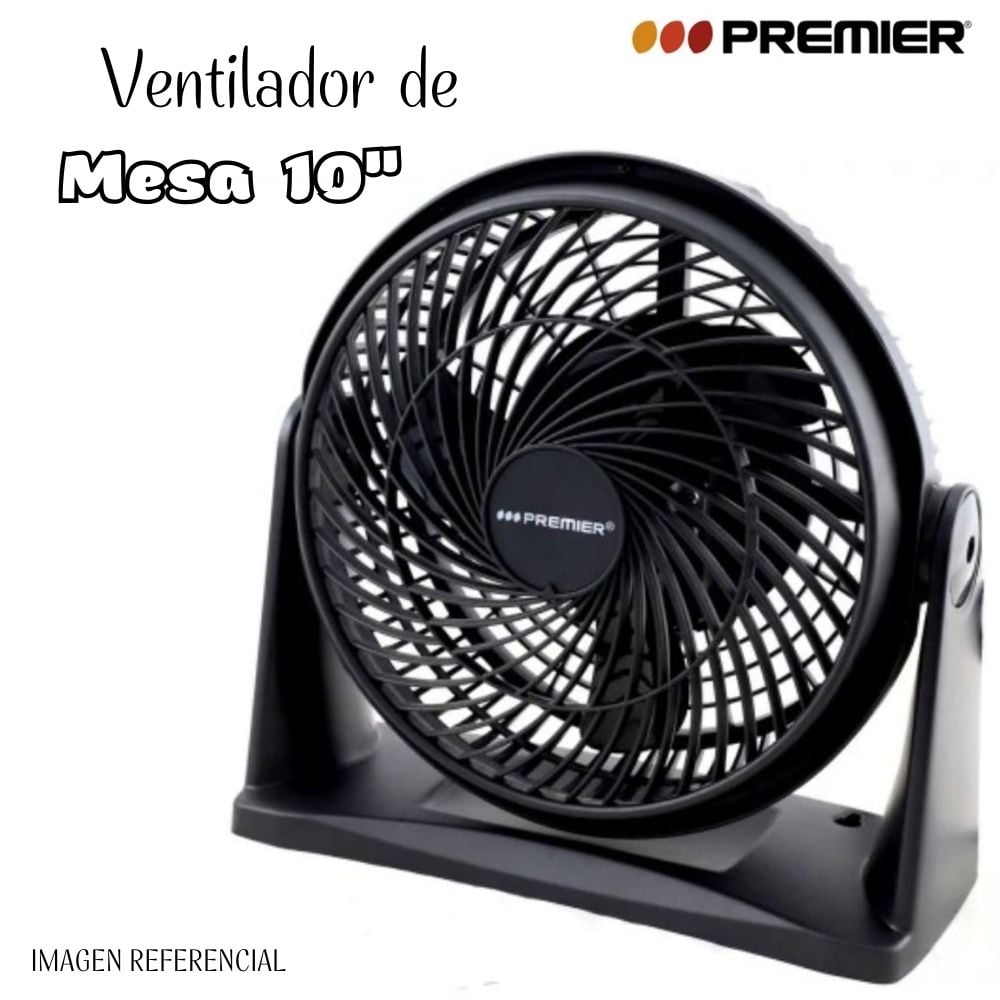 VENTILADOR DE PIE MESA PREMIER 85632 40 WATTS 10" NEGRO - 1