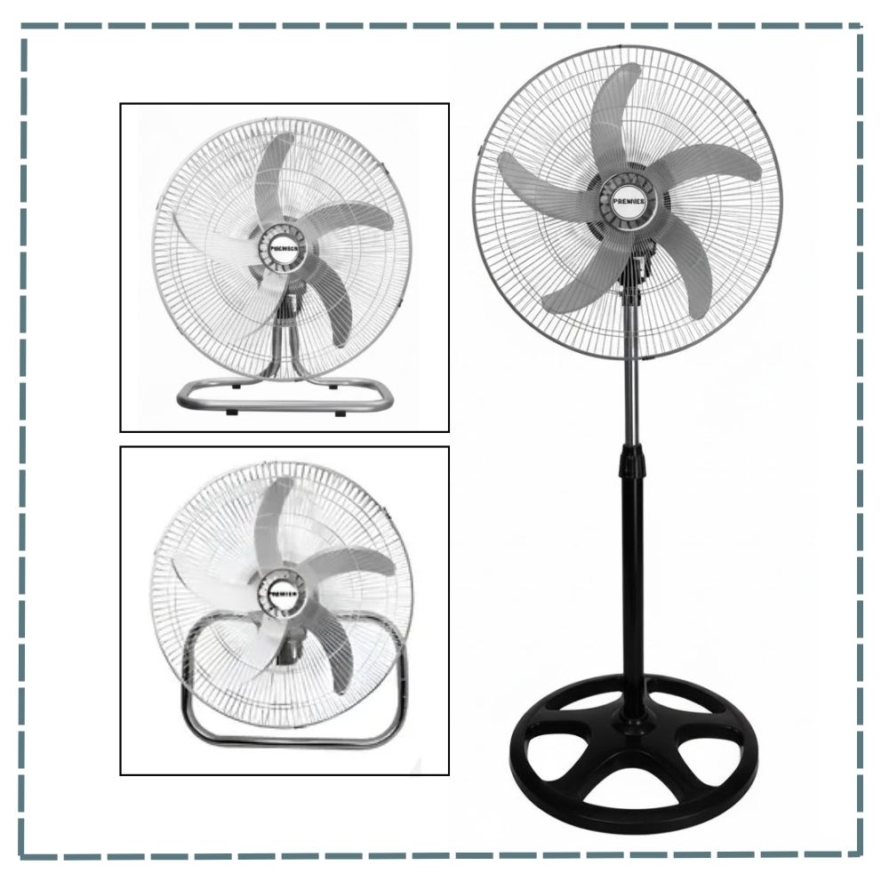 COMBO 2 VENTILADOR DE PIE PREMIER AB-18PR-5BX2 160 WATTS 5 ASPAS PLATEADO AB-18PR-5B - 3
