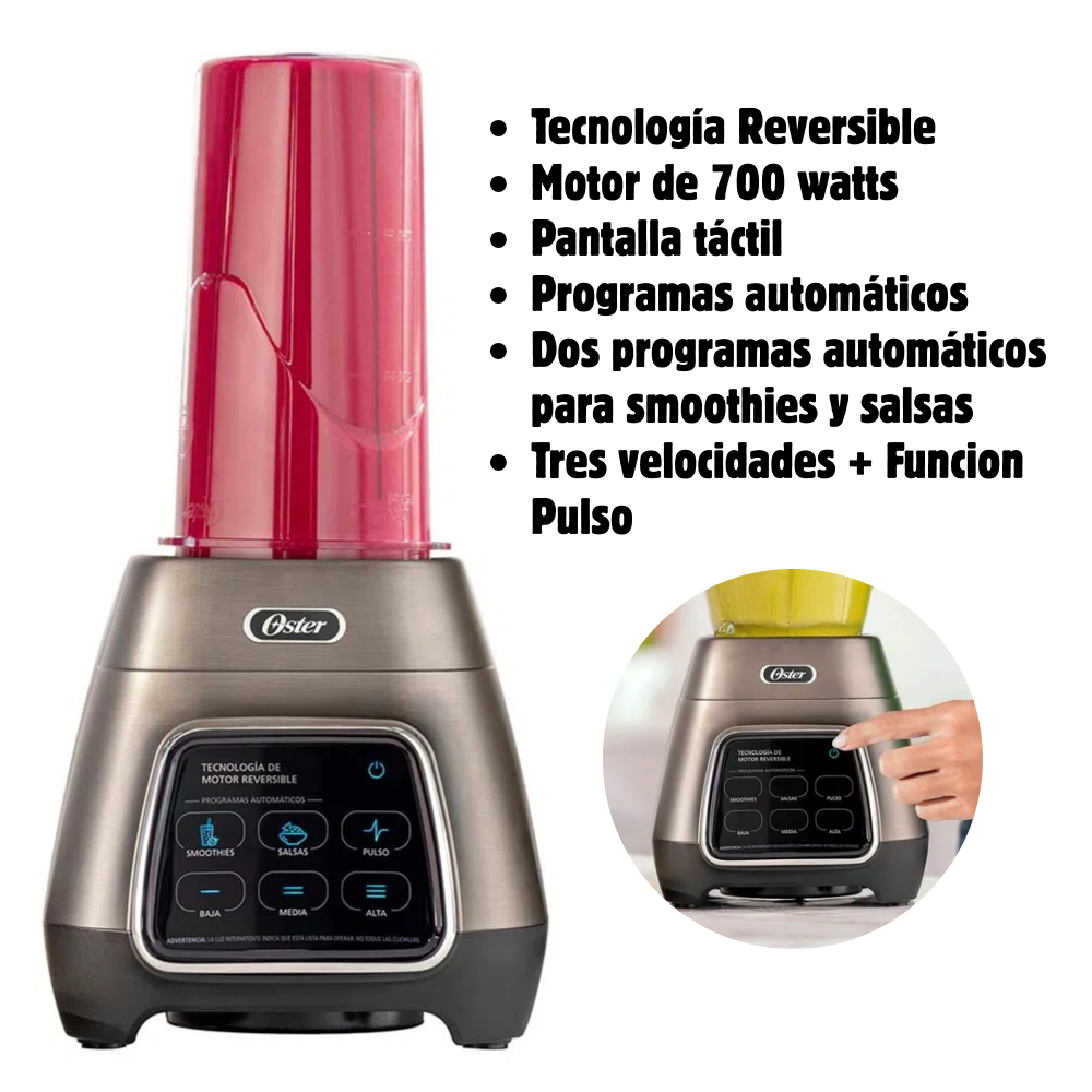 LICUADORA OSTER 1.5L CON TECNOLOGÍA REVERSIBLE + VASO - BLSTPYG1312XBG - 4